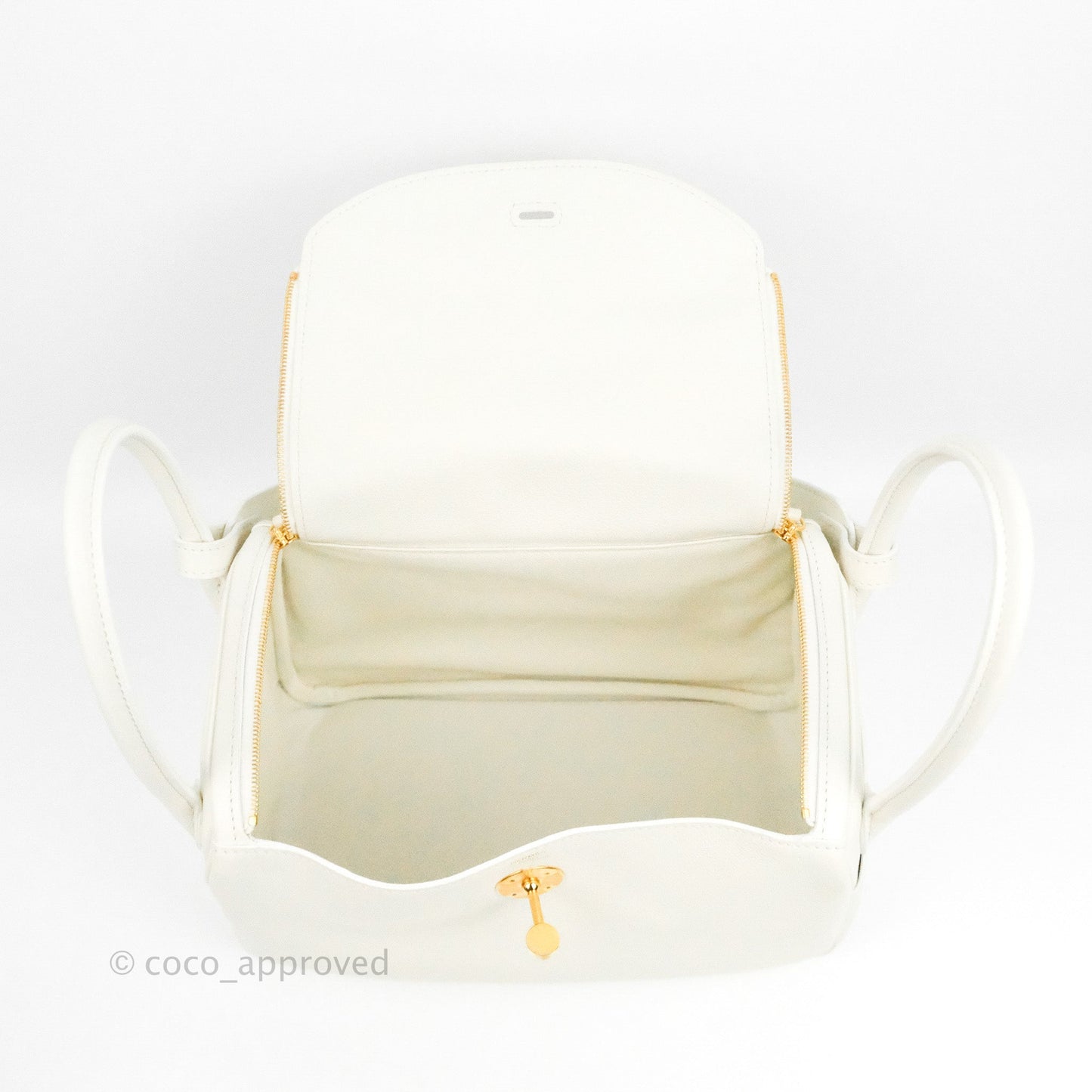 Hermès Lindy 26 Evercolor Blanc Gold Hardware