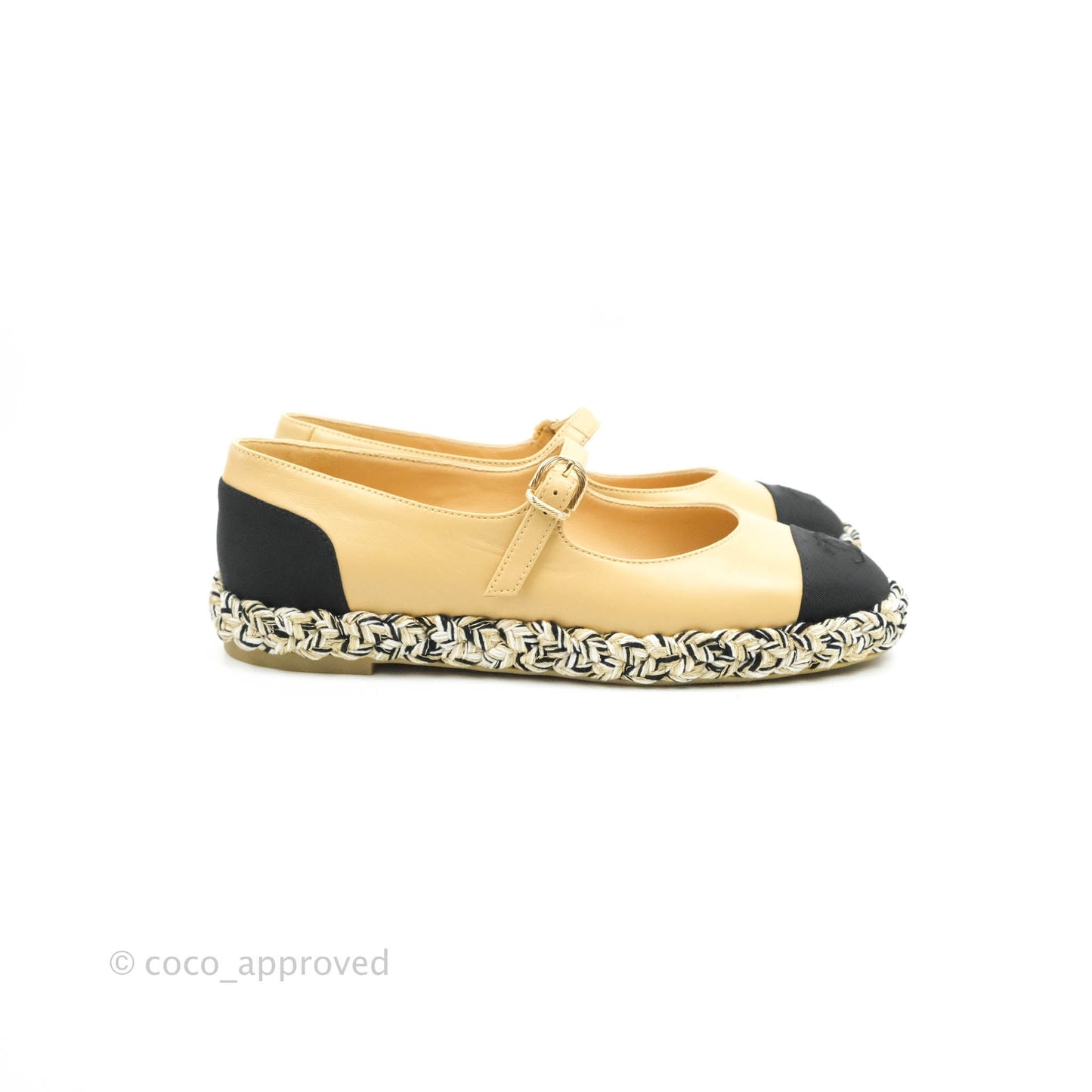 Chanel Espadrilles Beige Black 39C