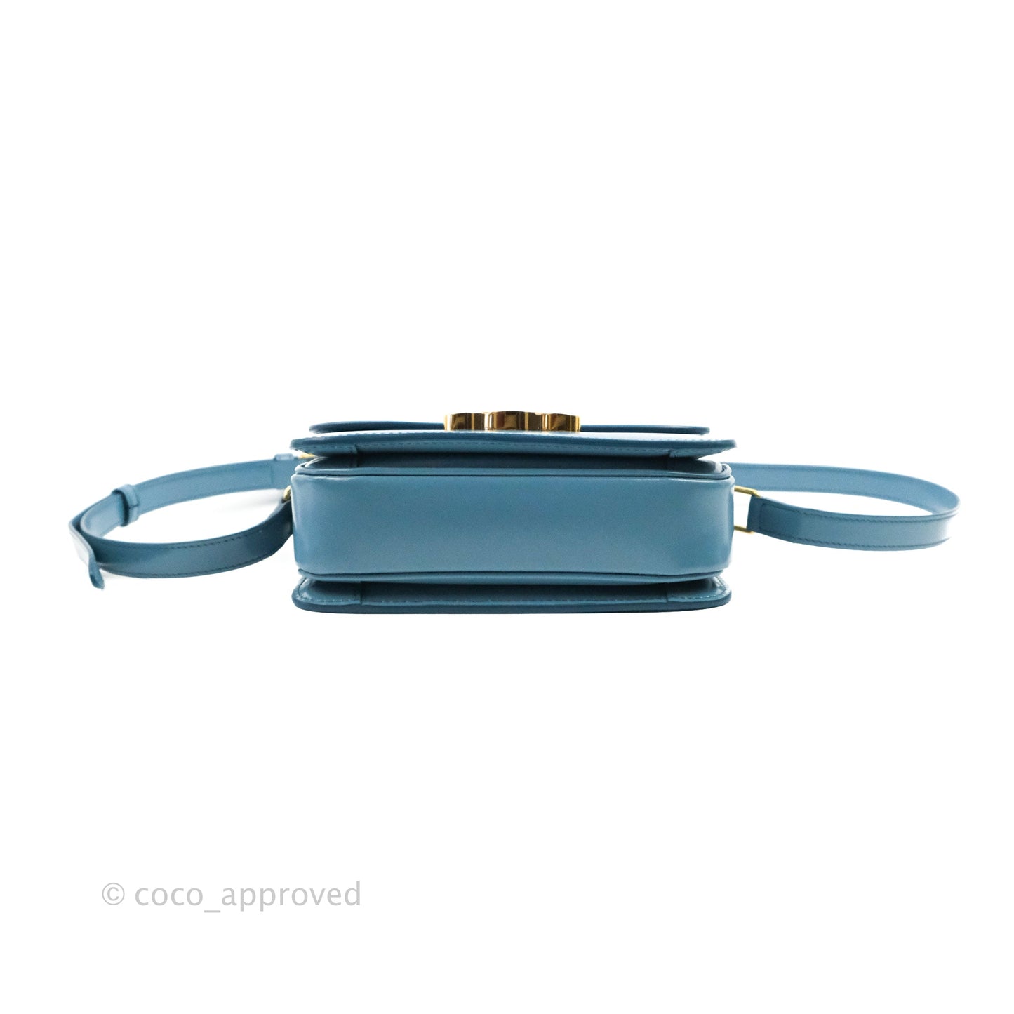 Celine Teen Triomphe Bag Shiny Calfskin Denim Blue