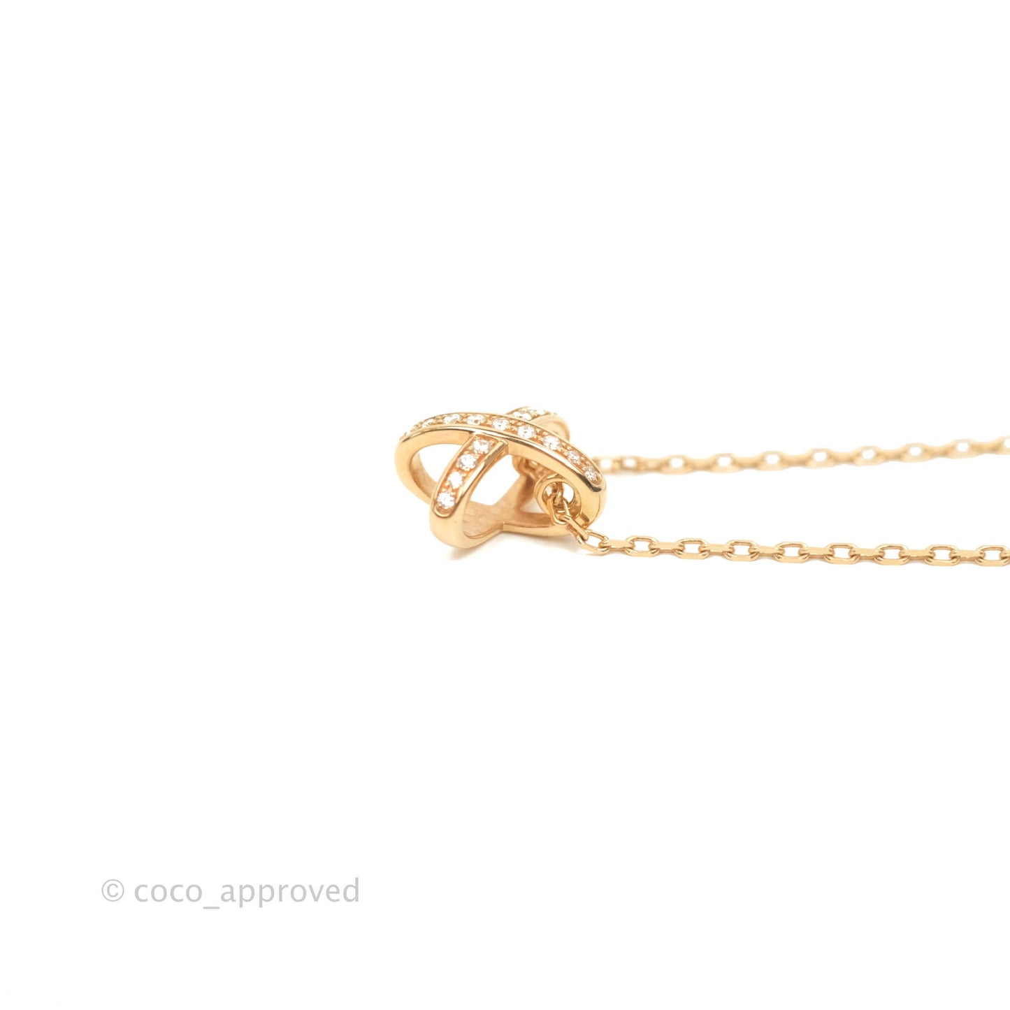 Chaumet L Jeux De Liens Pendant Pink Gold and Diamond Necklace