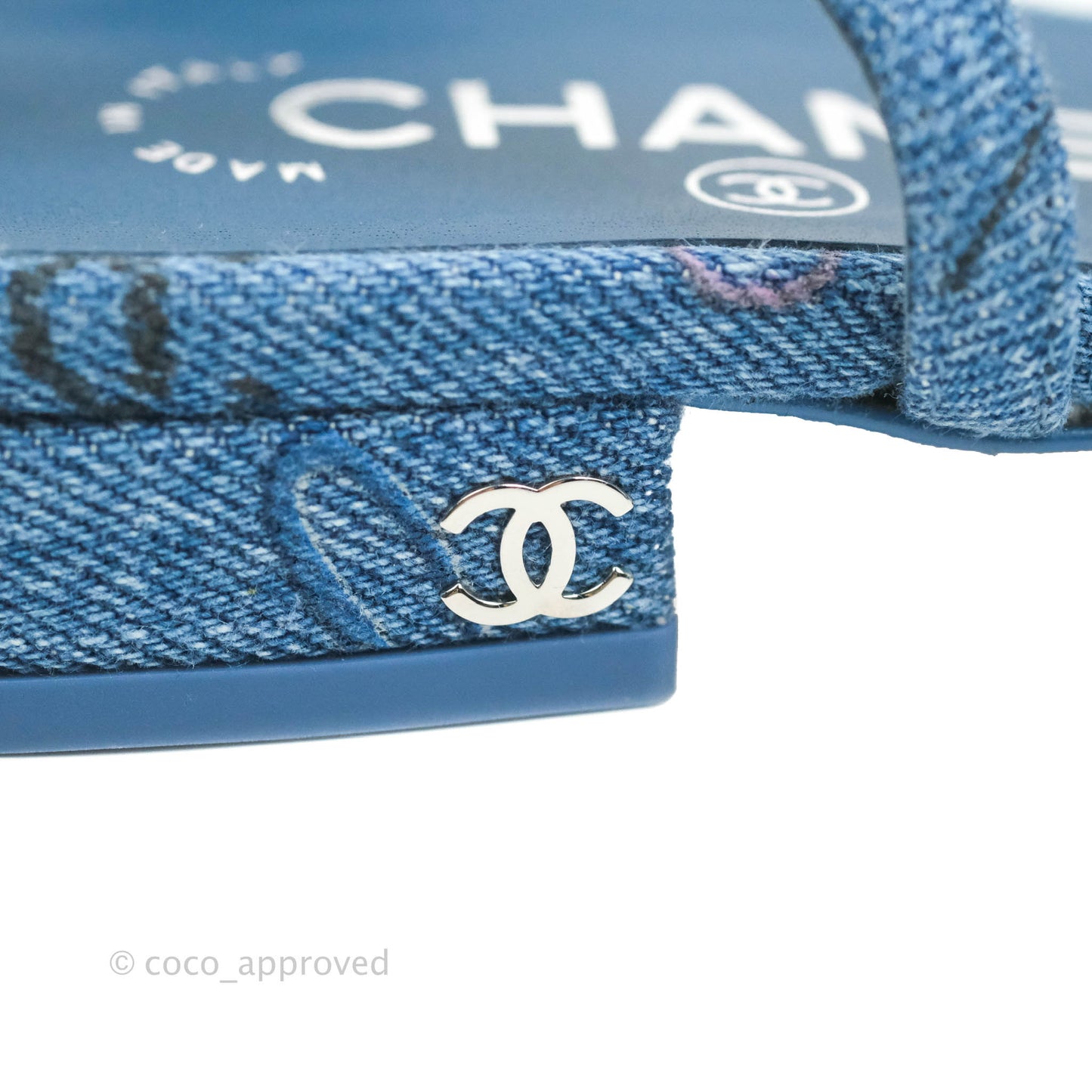 Chanel Denim Slingback 22S Size 37.5