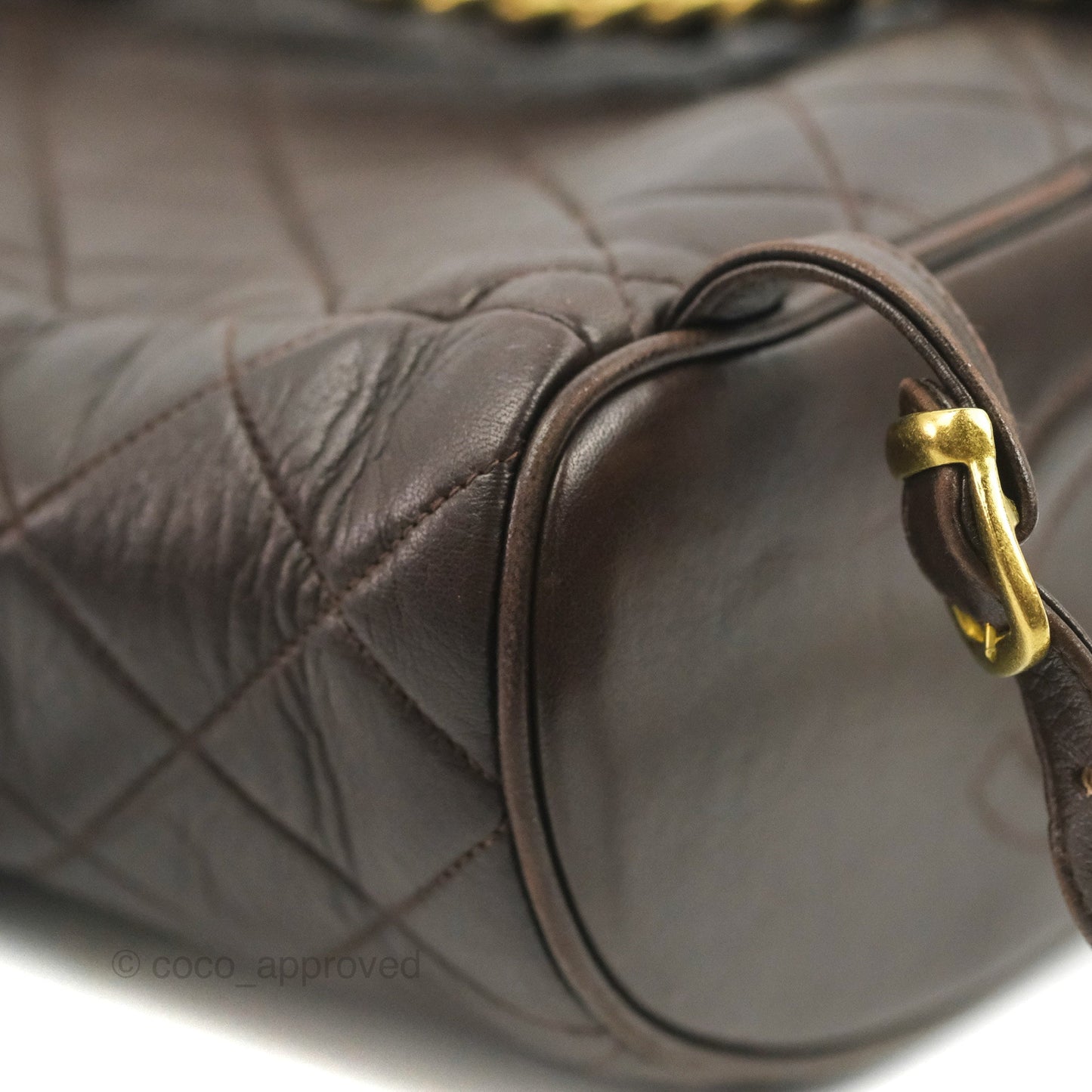 Chanel Vintage CC Duma Backpack Brown Lambskin 24K Gold Hardware
