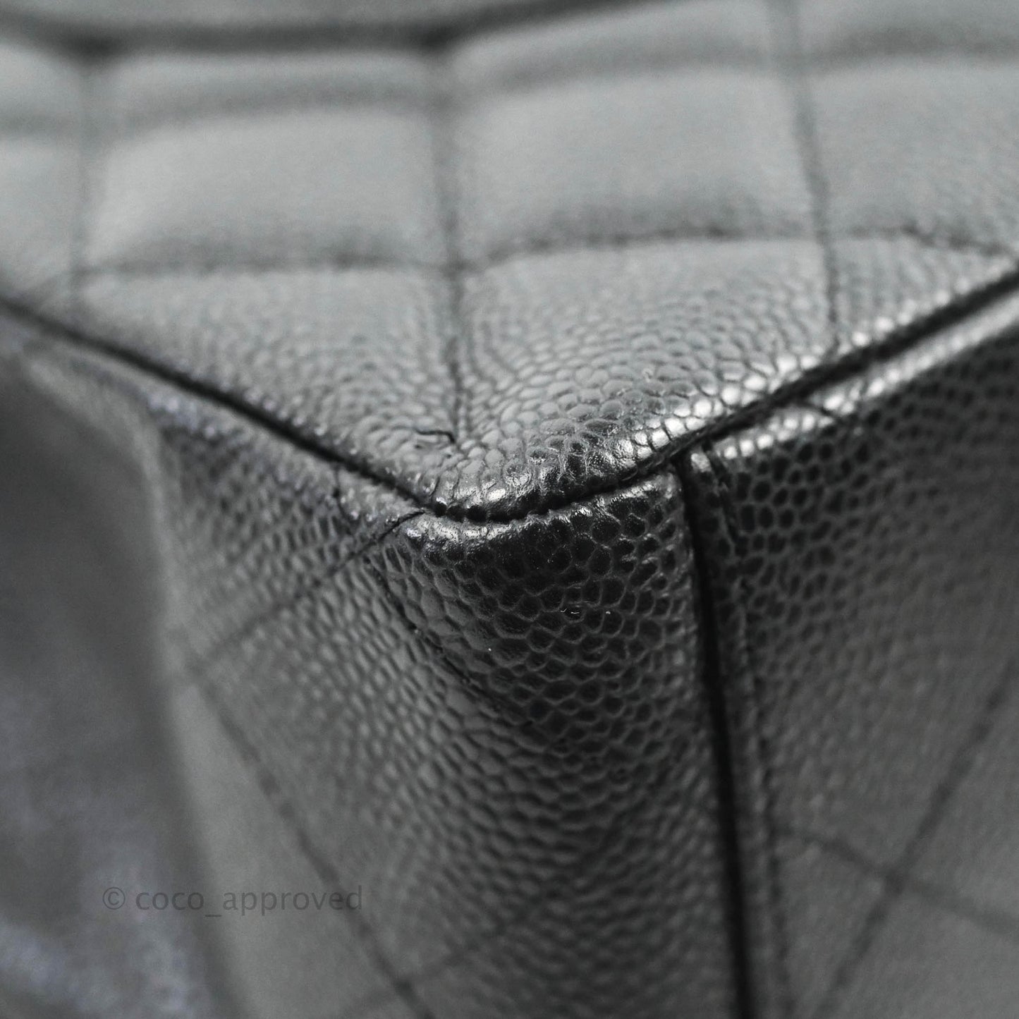 Chanel Single Flap Maxi Caviar Black Silver Hardware