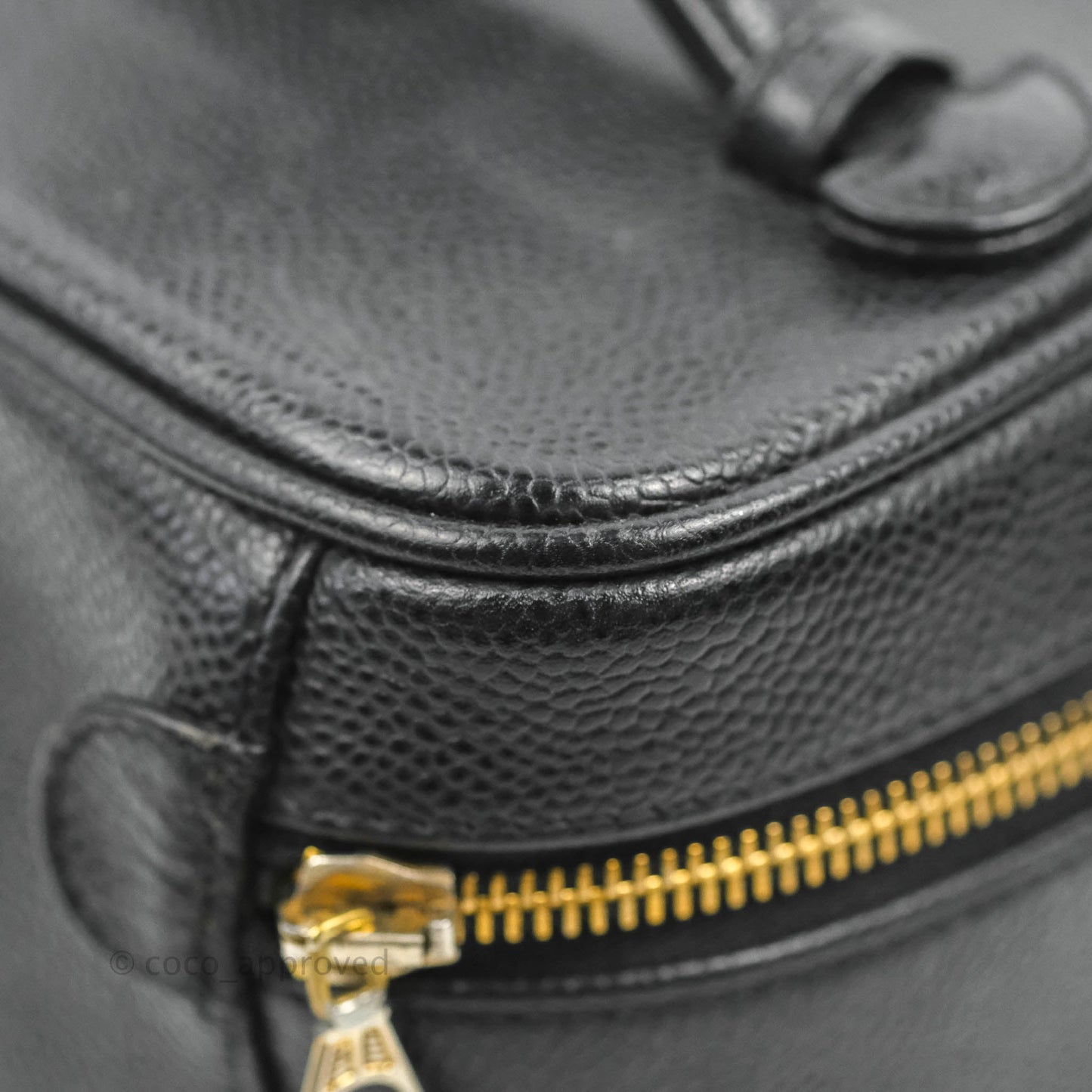 Chanel Vintage Vanity Case Black Caviar Gold Hardware