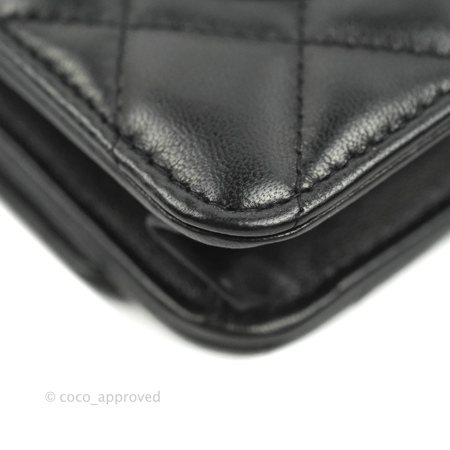 Chanel Quilted Classic WOC Black Lambskin Gold Hardware