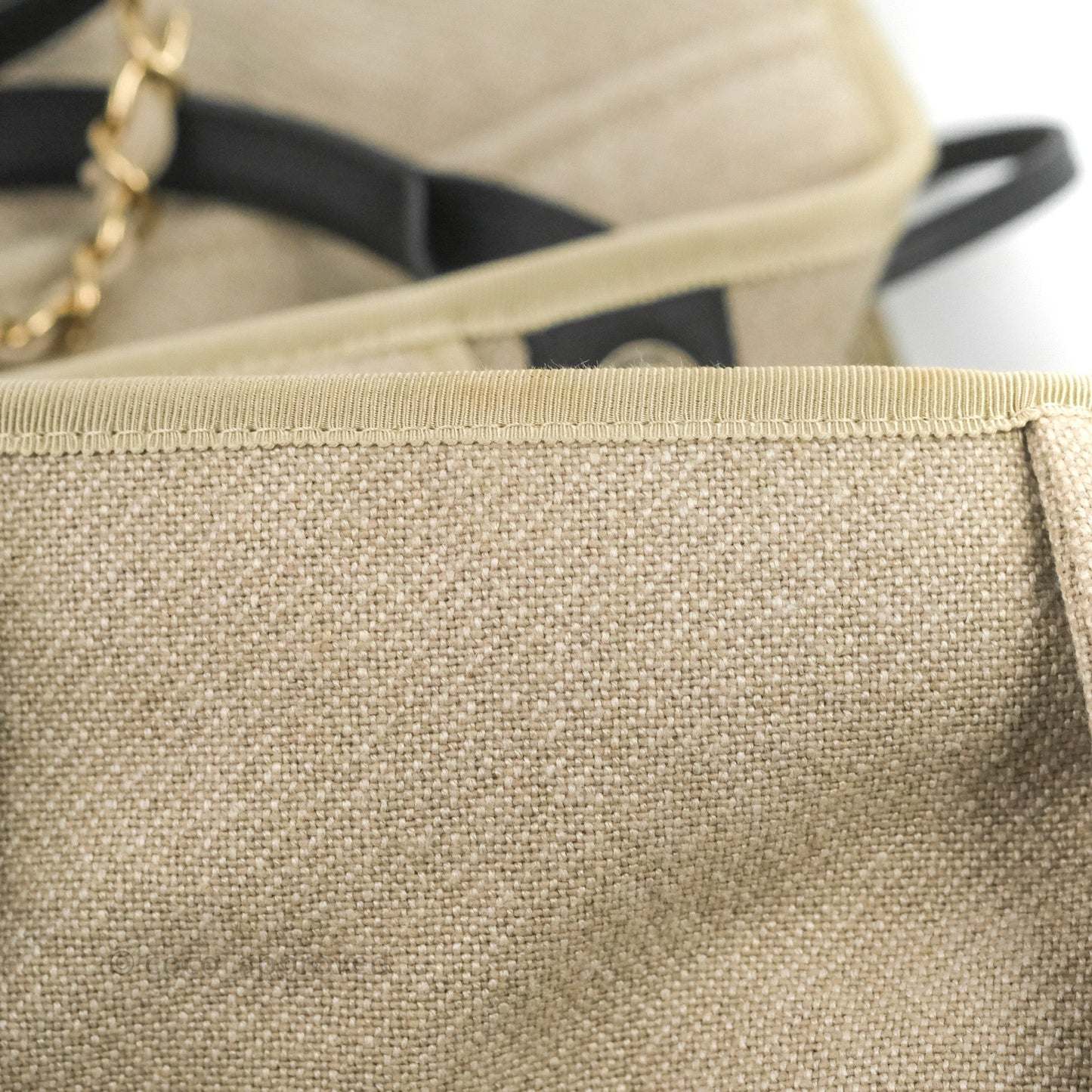 Chanel Large Deauville Black/Taupe Canvas