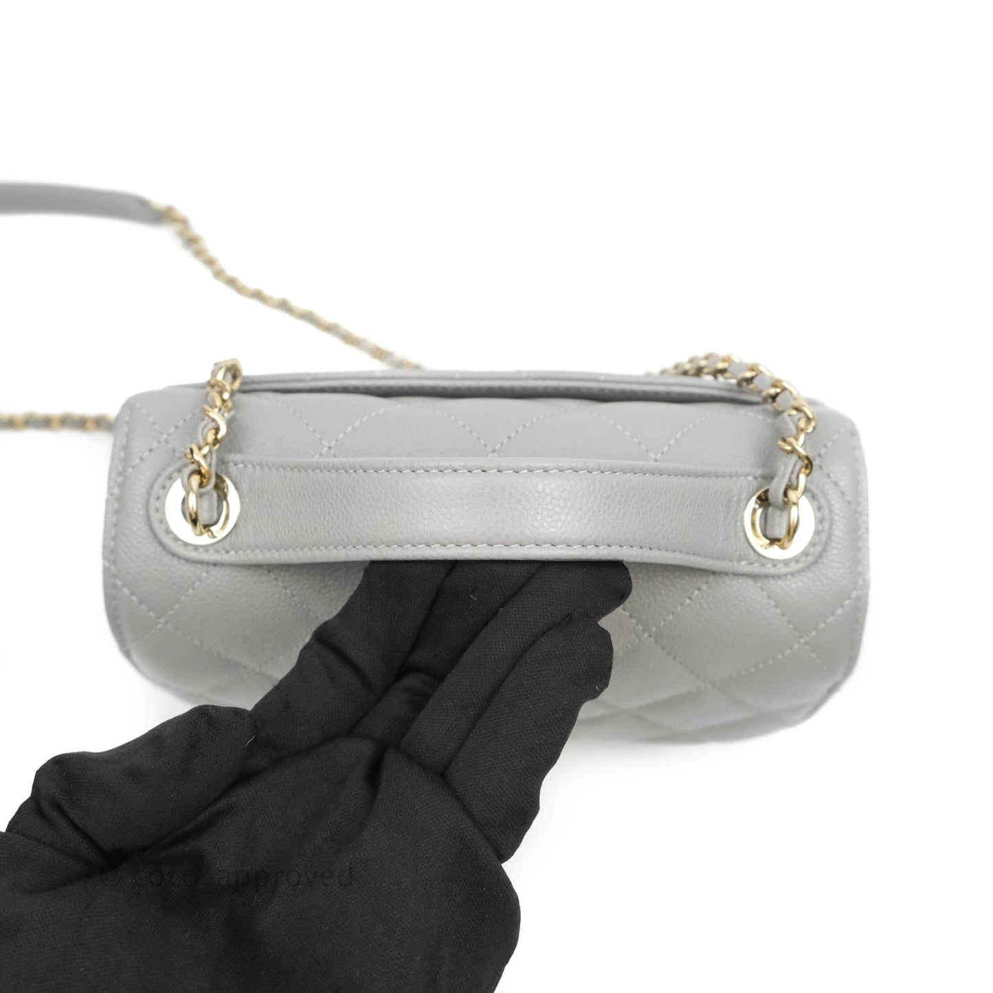 Chanel Quilted Small Business Affinity Flap Grey Caviar Gold Hardware
