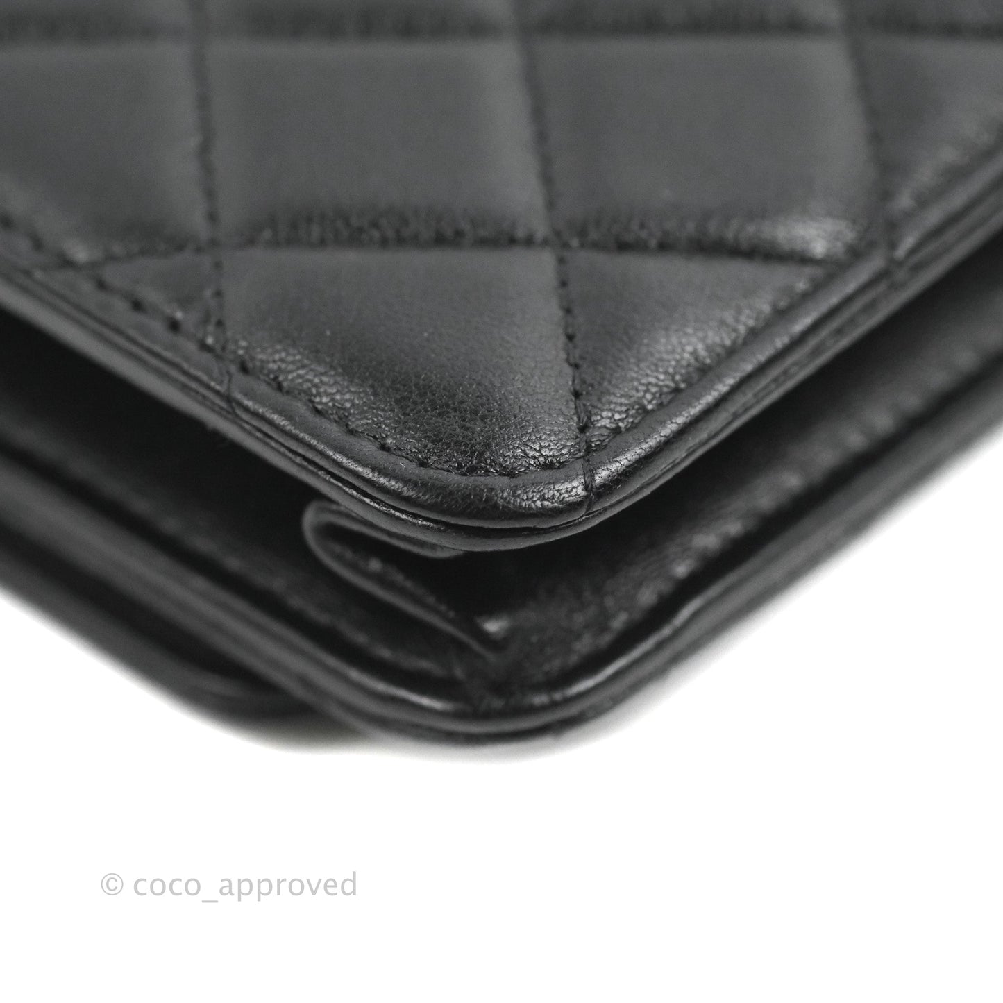 Chanel Quilted Top Handle Wallet on Chain WOC Black Lambskin Gold Hardware