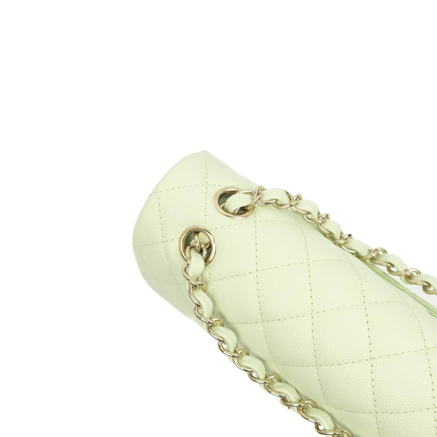 Chanel Small Classic Quilted Flap Mint Green Caviar Gold Hardware 22C