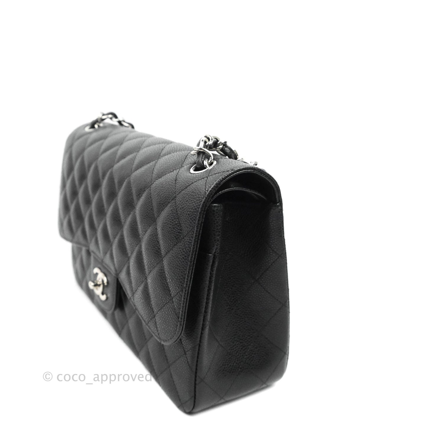 Chanel Jumbo Double Flap Black Caviar Silver Hardware⁣⁣