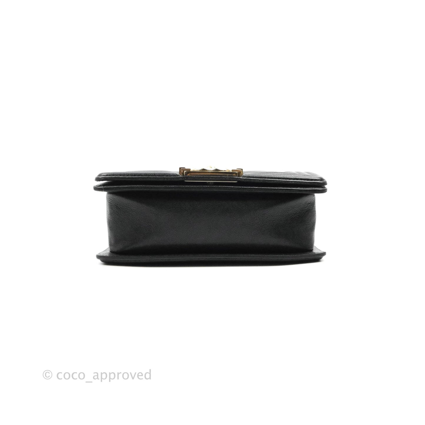 Chanel Small Boy Chevron Black Caviar Gold Hardware
