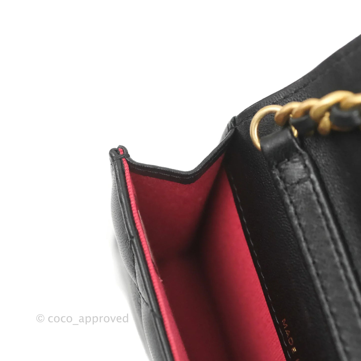 Chanel 19 Card Holder With Chain Black Mixed Hardware