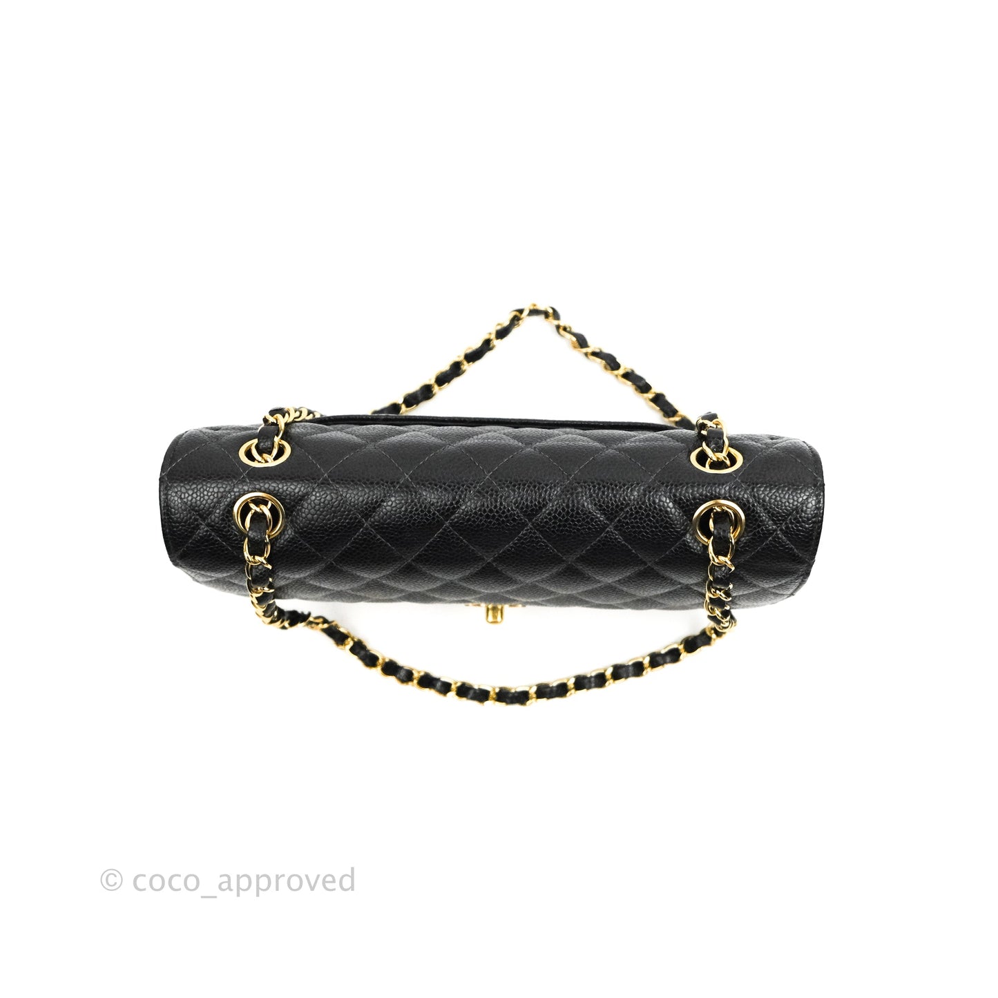 Chanel Classic M/L Medium Flap Quilted Black Caviar 24K Gold Hardware