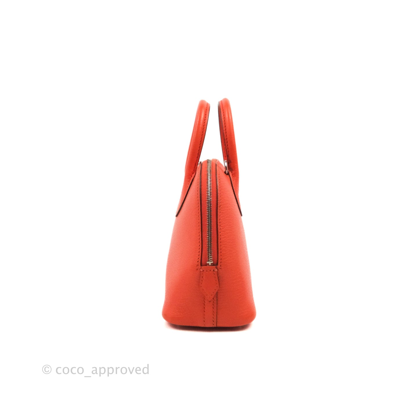 Hermès Bolide Mini 1923 Chevre Mysore Orange Poppy Palladium Hardware