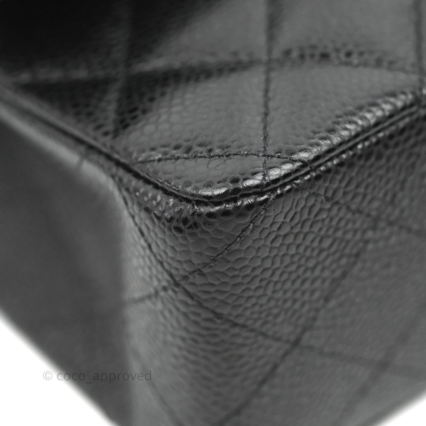 Chanel Classic M/L Medium Flap Quilted Black Caviar Silver Hardware