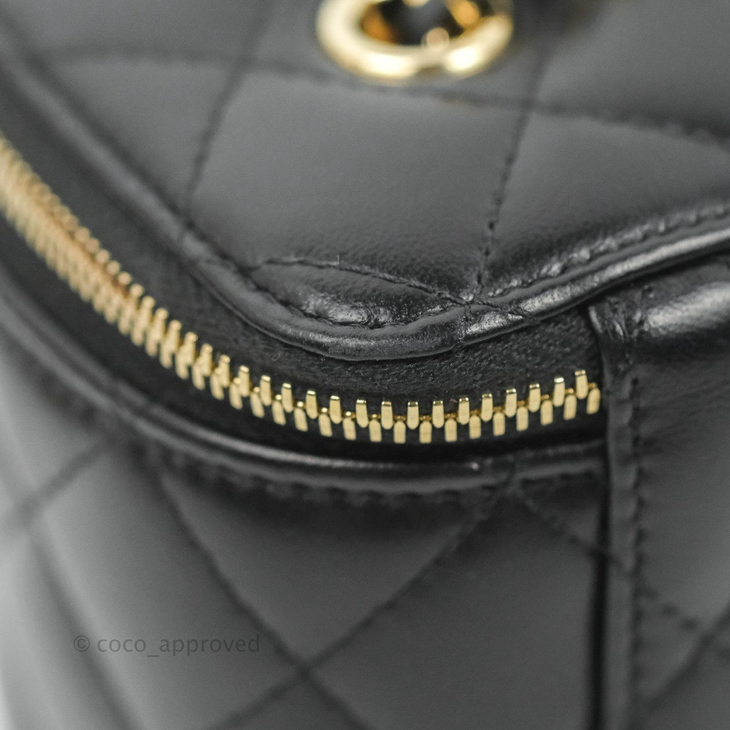Chanel Classic Vanity with Chain Black Lambskin Gold Hardware