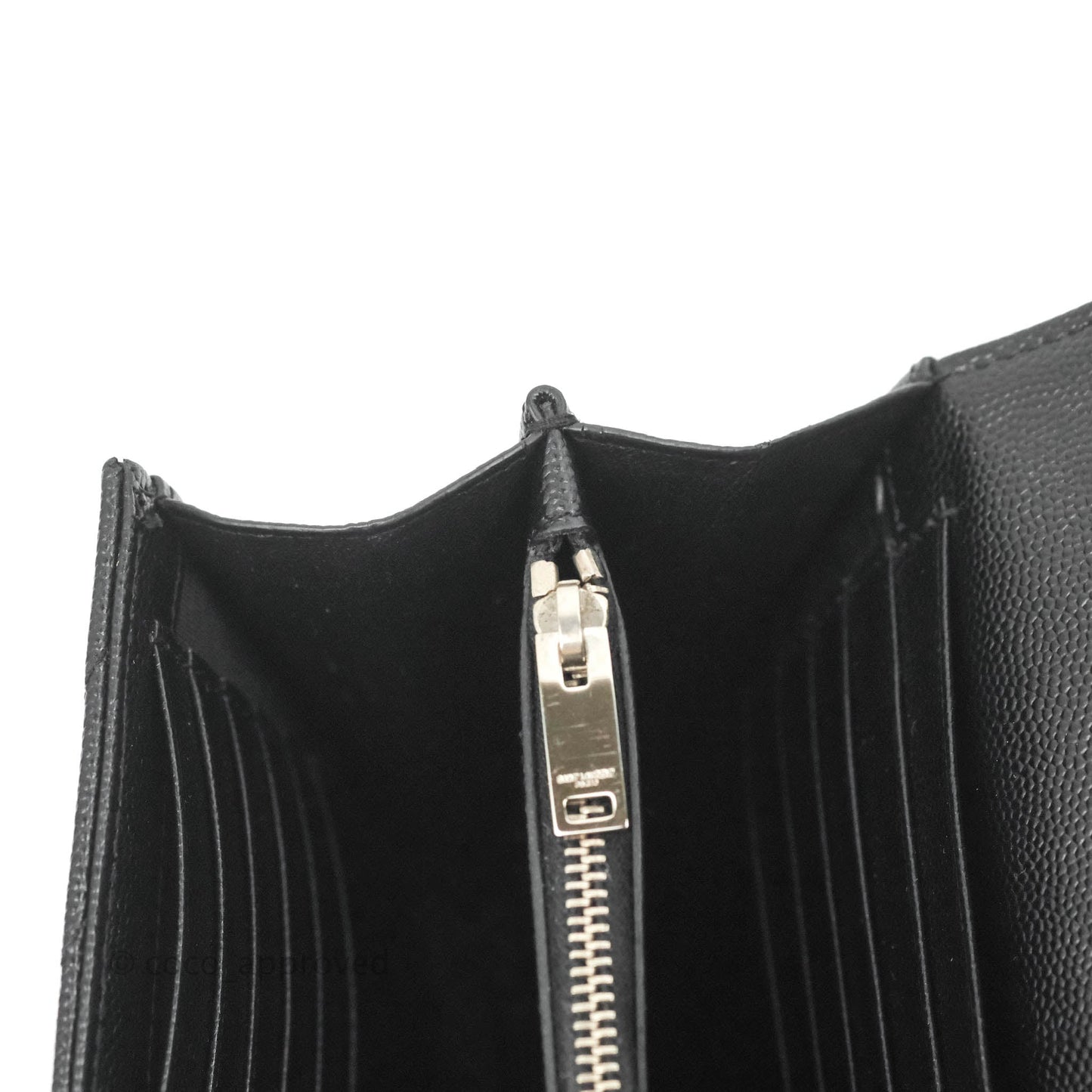 Saint Laurent Wallet on Chain WOC Black Grained Leather Silver Hardware