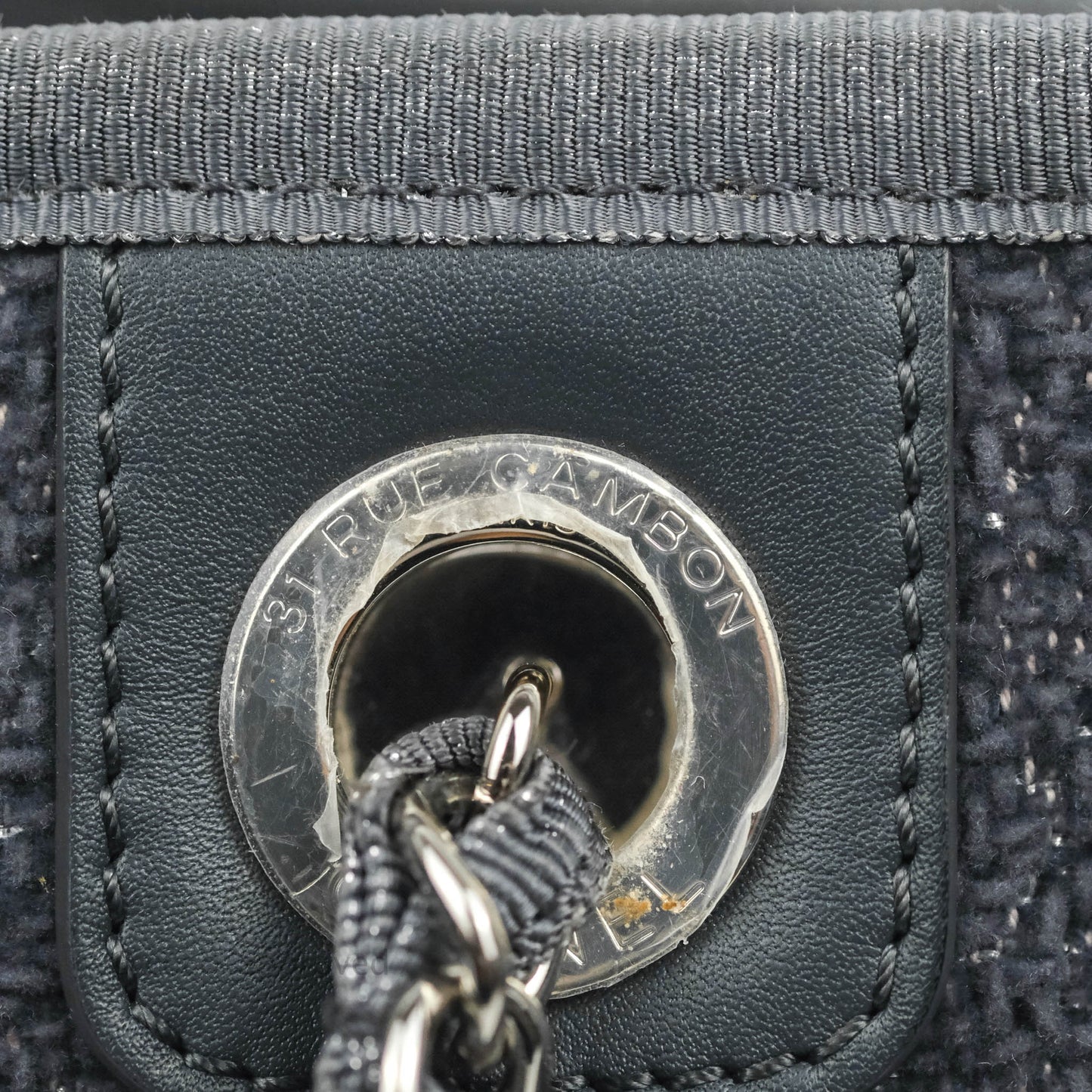 Chanel Medium Deauville Grey Glitter Lurex Tote Bag
