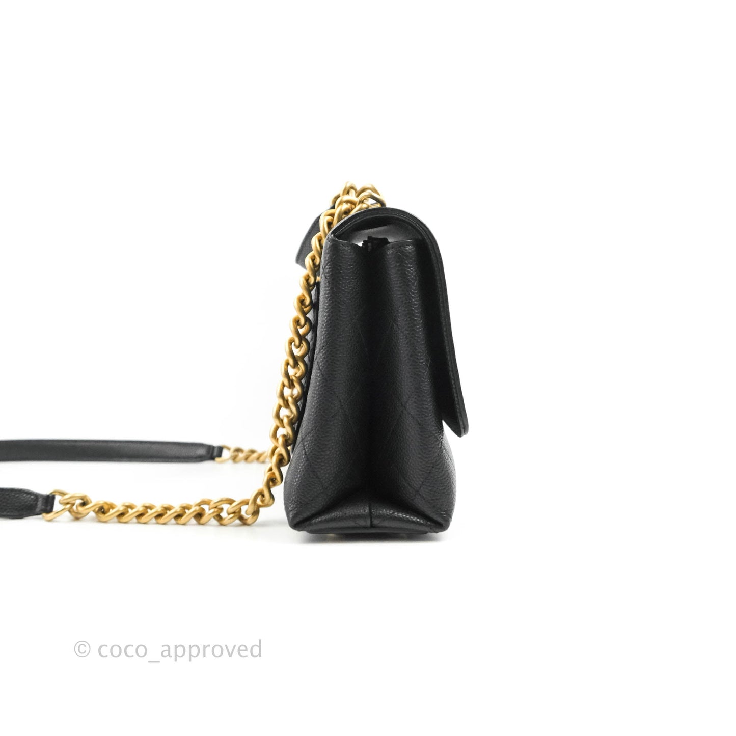 Chanel Small Chic Affinity Grained Calfskin Black Gold Hardware