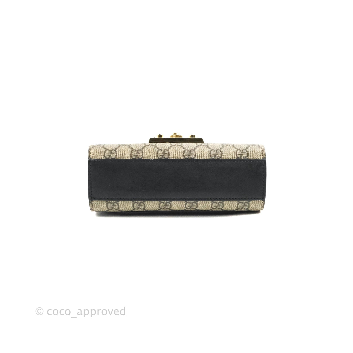 Gucci Padlock Small GG Shoulder Bag Black Beige/ Ebony GG Supreme Canvas