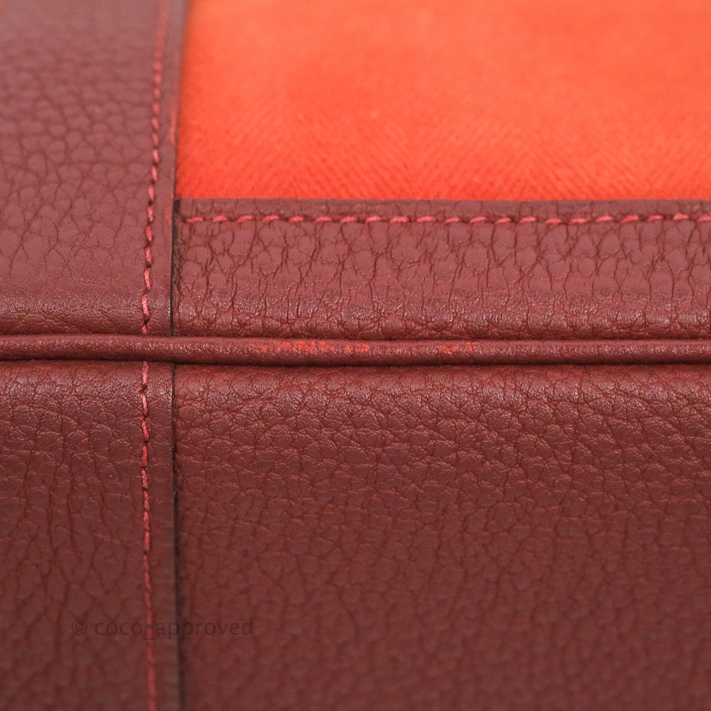 Hermes Garden Party 30 Brick/ Burgundy Canvas Negonda