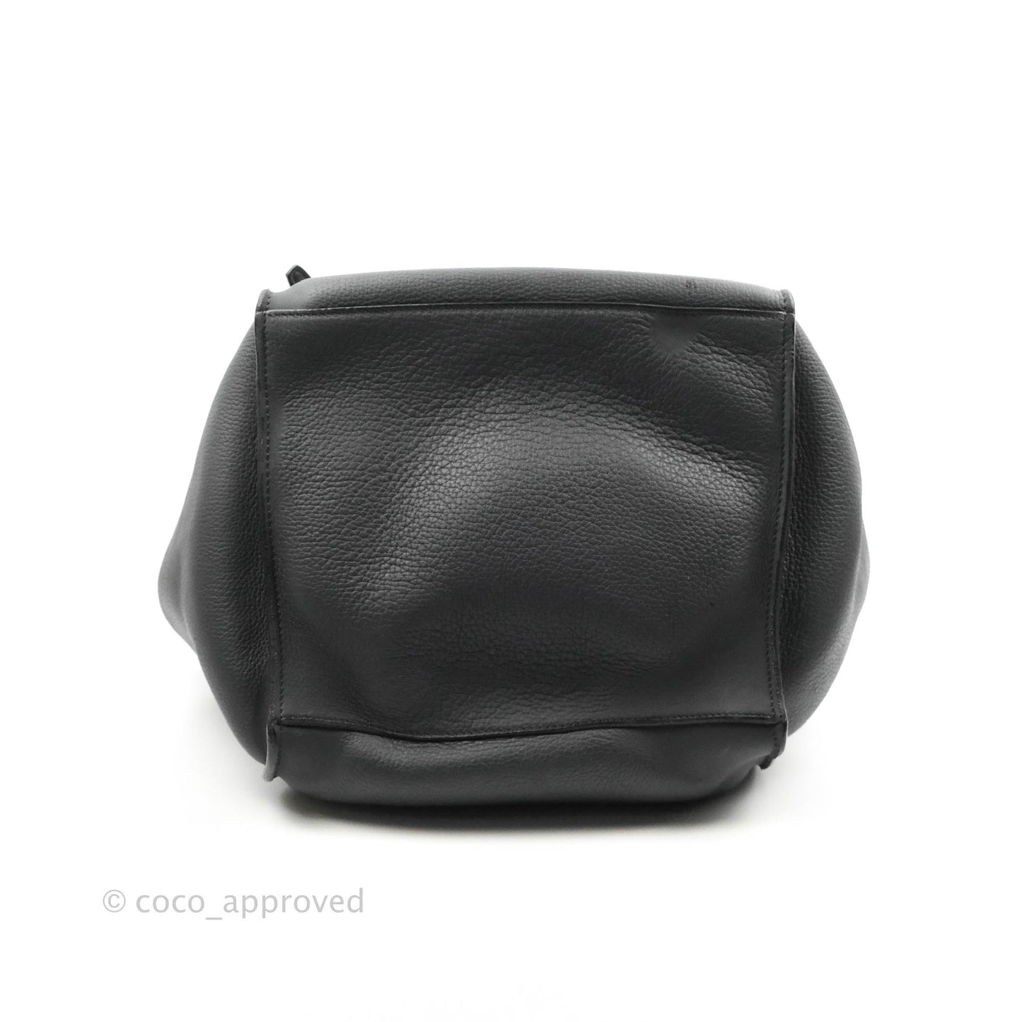 Celine Small Big Bag Black Supple Grained Leather Silver Hardware Dark Grey