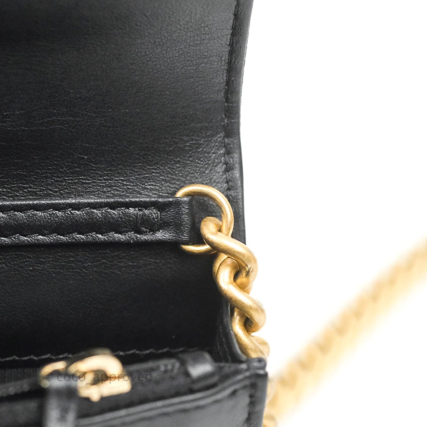 Chanel Mini Boy WOC Black Caviar Aged Gold Hardware