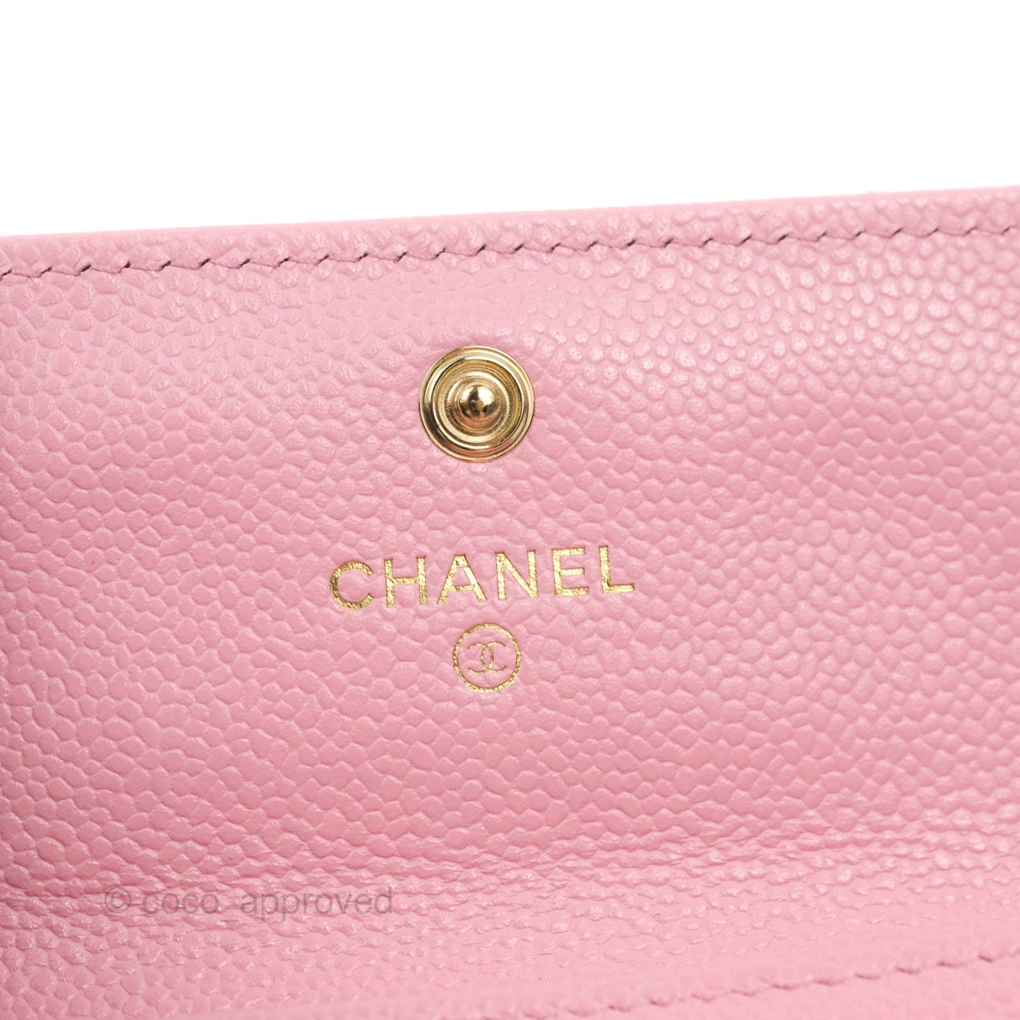 Chanel Quilted Flap Card Holder Pink Caviar Gold Hardware