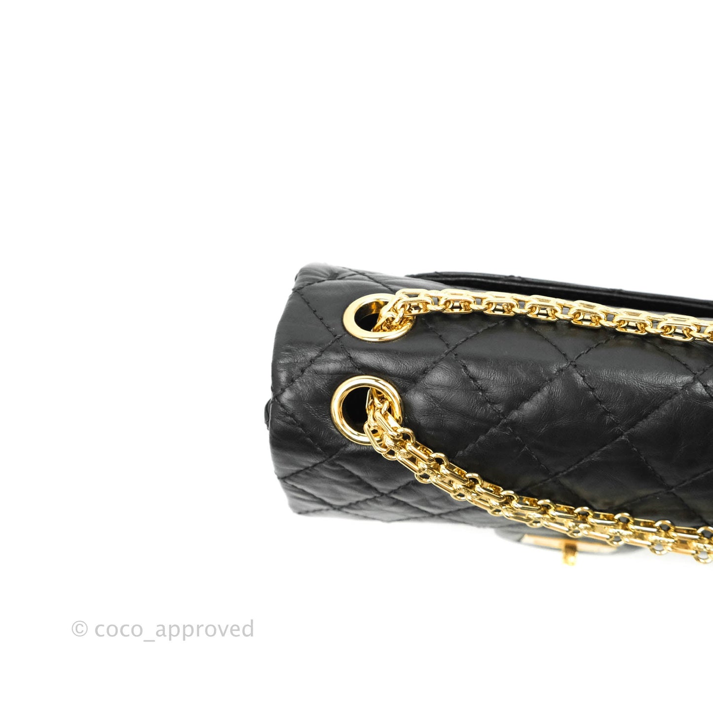 Chanel Mini Reissue 224 Black Aged Calfskin Gold Hardware