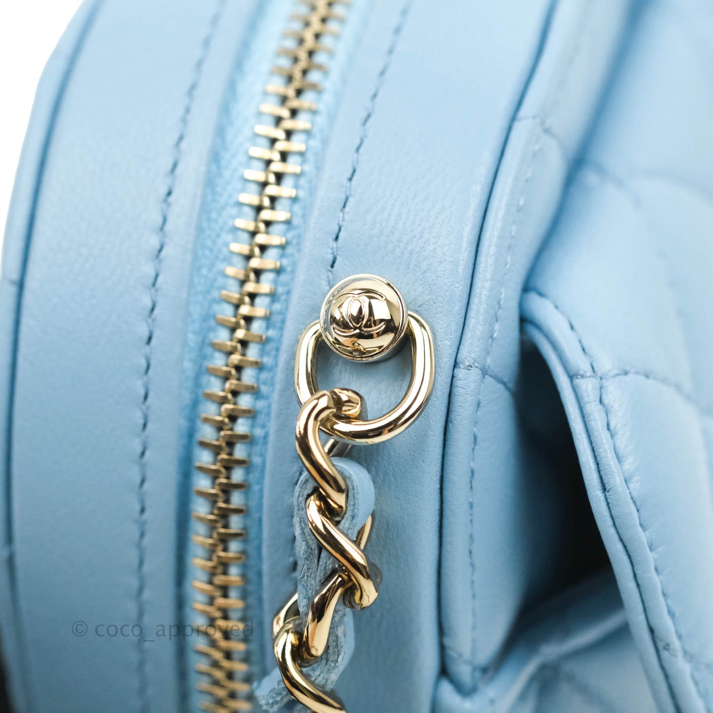 Chanel Small Heart Bag Blue Lambskin Gold Hardware 22S
