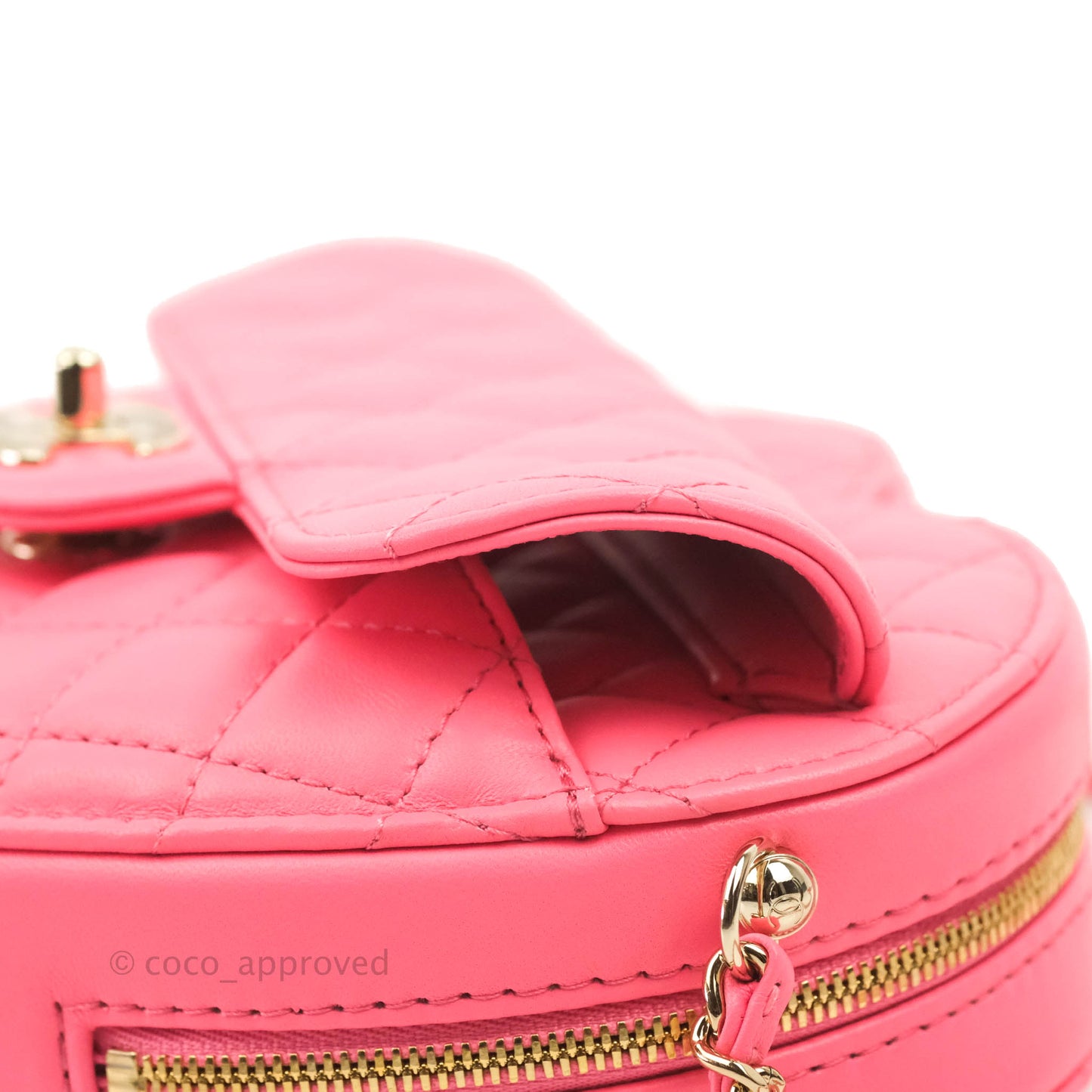Chanel Large Heart Bag Pink Lambskin Gold Hardware 22S