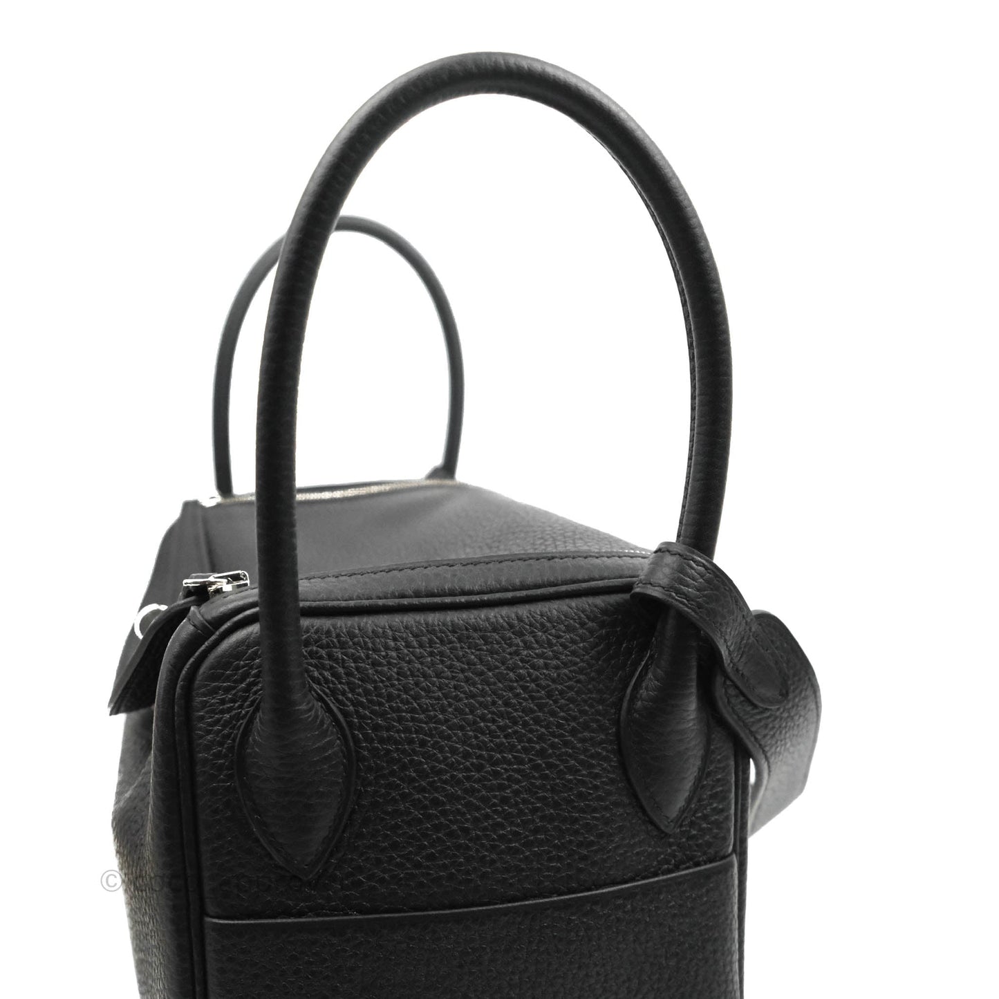 Hermès Lindy 26 Black Clemence Silver Hardware