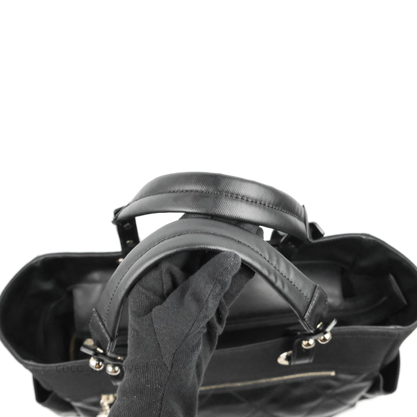 Chanel Quilted Large Paris Biarritz Tote Black Coated Canvas