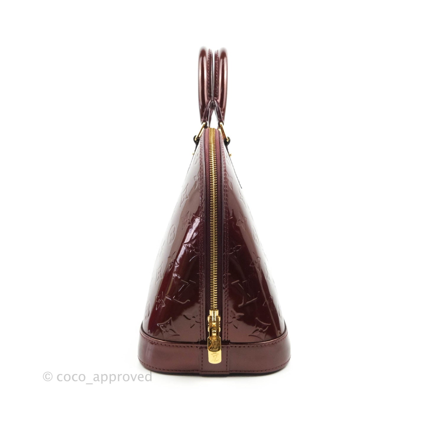 Louis Vuitton Alma PM Burgundy Patent Gold Hardware