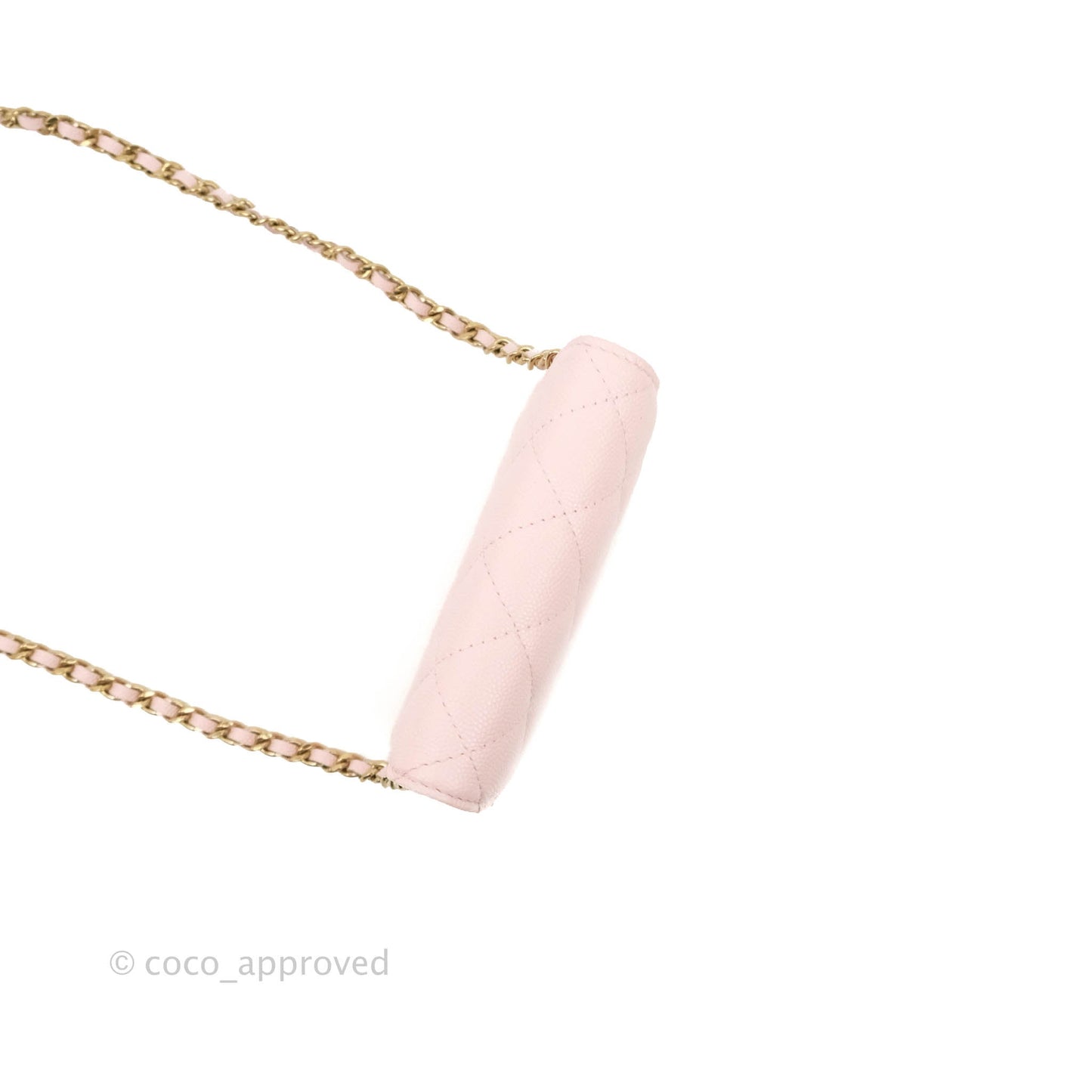 Chanel Mini Wallet With Chain Light Pink Caviar Gold Hardware