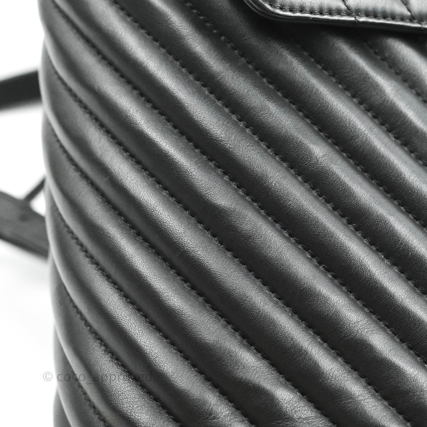 Chanel Medium Chevron Urban Spirit Backpack Black Calfskin Silver Hardware