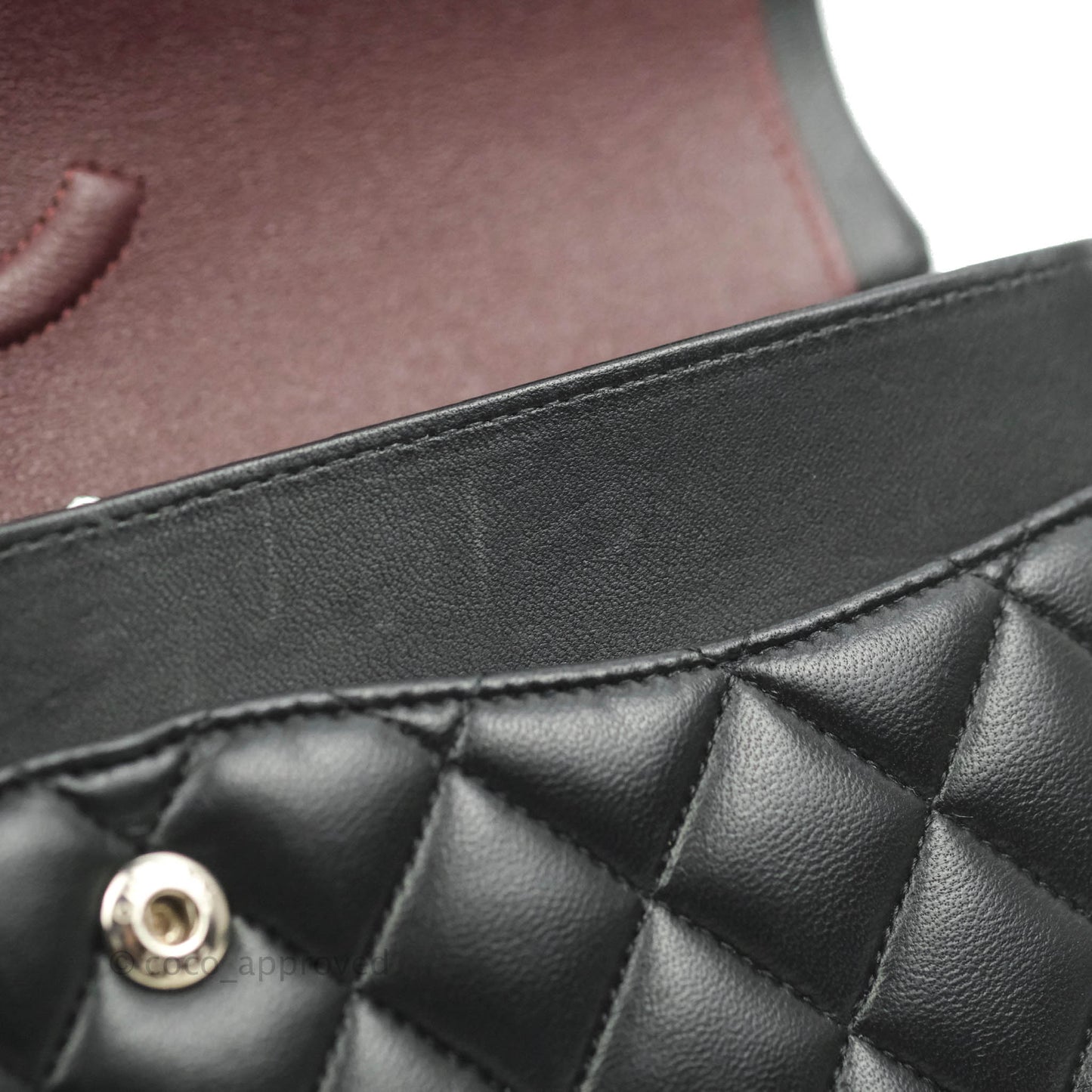 Chanel Classic M/L Medium Flap Quilted Black Lambskin Silver Hardware