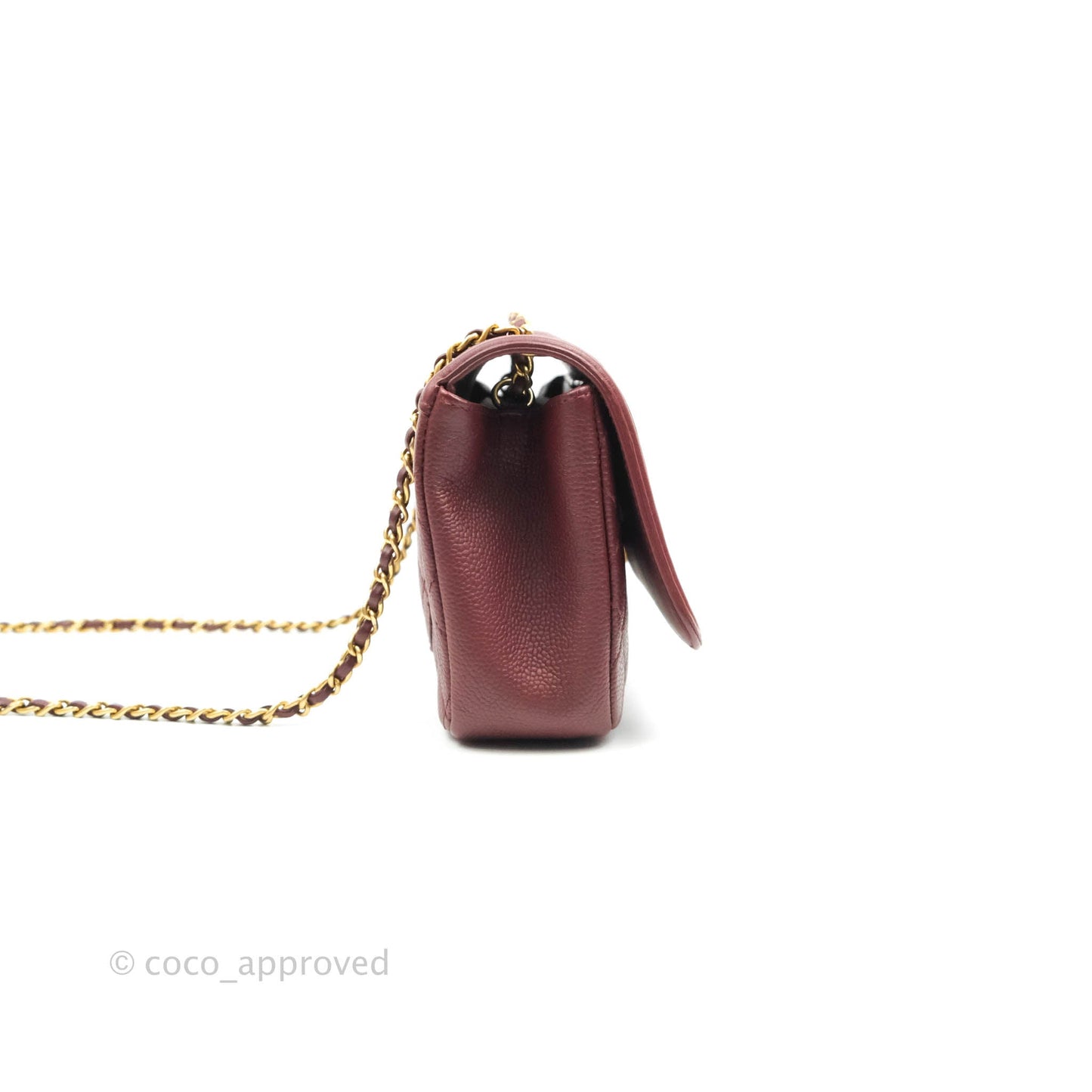 Chanel Quilted Small CC Filigree Flap Burgundy Caviar