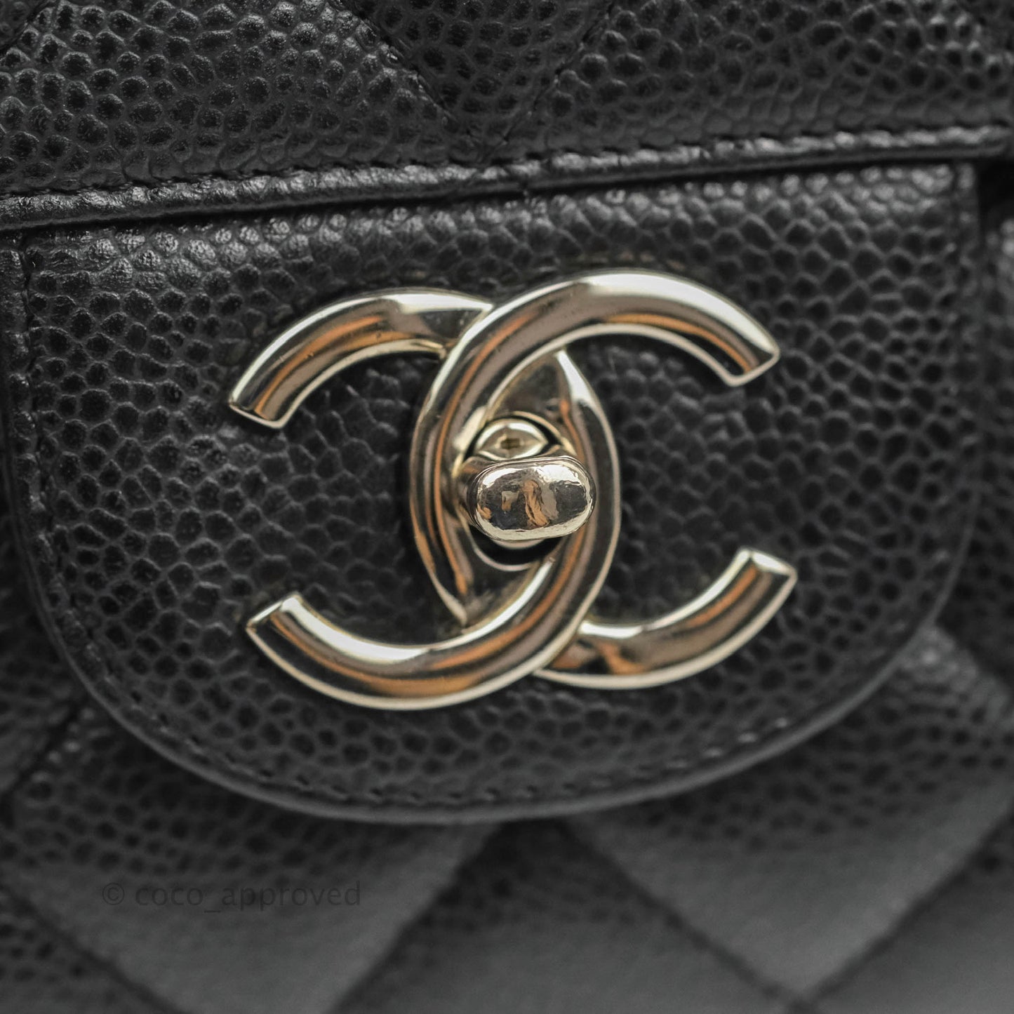 Chanel Quilted Maxi Double Flap Black Caviar Silver Hardware