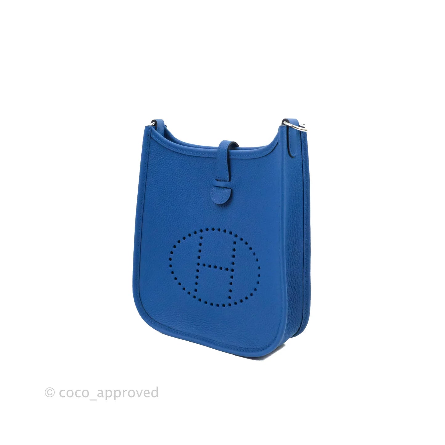 Hermès Mini Evelyne 16 Bleu France Taurillon Maurice Palladium Hardware