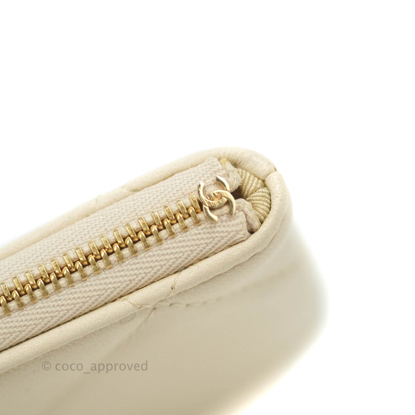 Chanel 19 Small Pouch Beige Lambskin Gold Hardware