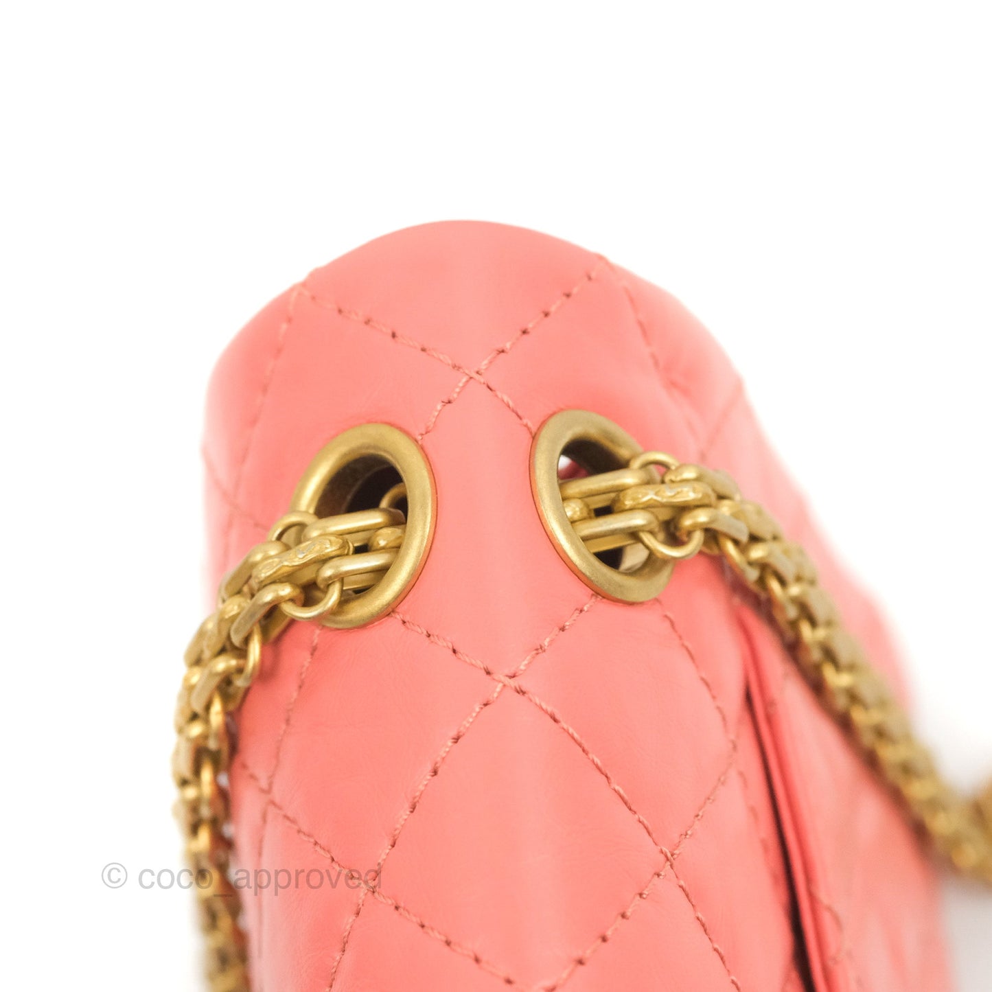 Chanel Mini Reissue 224 Pink Aged Calfskin Aged Gold Hardware