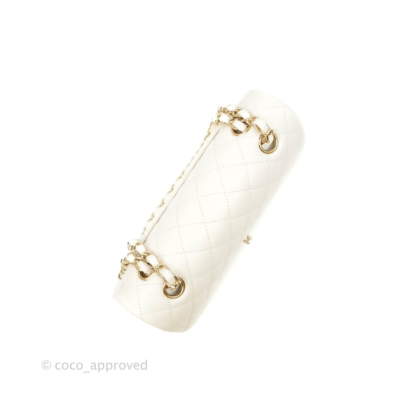 Chanel Classic Small S/M Flap White Caviar Gold Hardware 20S