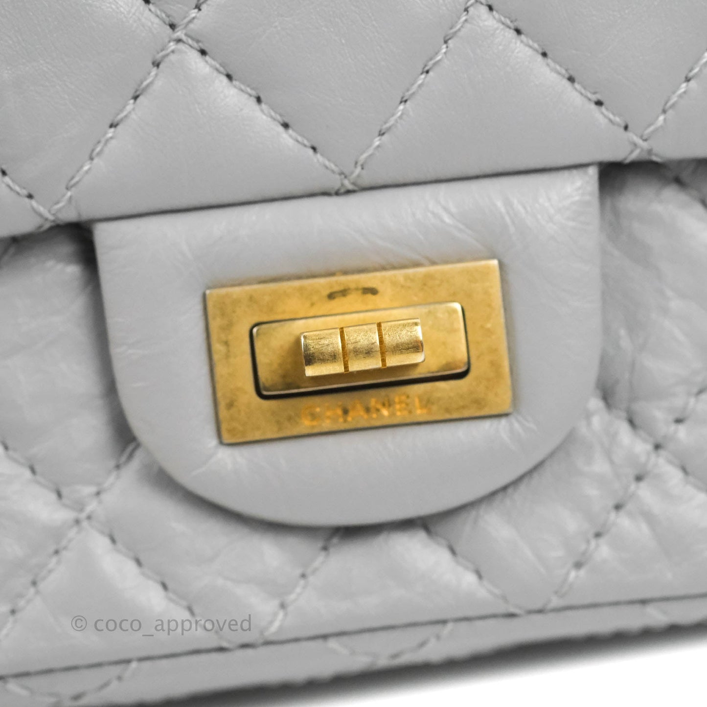 Chanel Mini Reissue 224 Grey Aged Calfskin Aged Gold Hardware