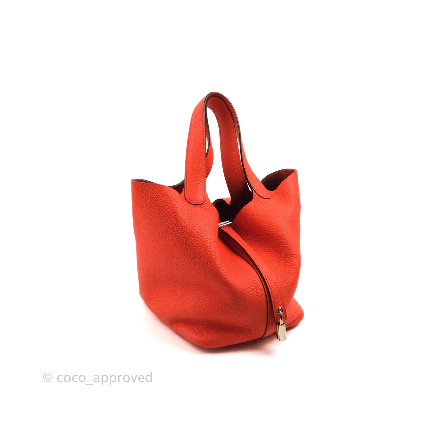 Hermès Picotin 22 Orange Clemence Palladium Hardware
