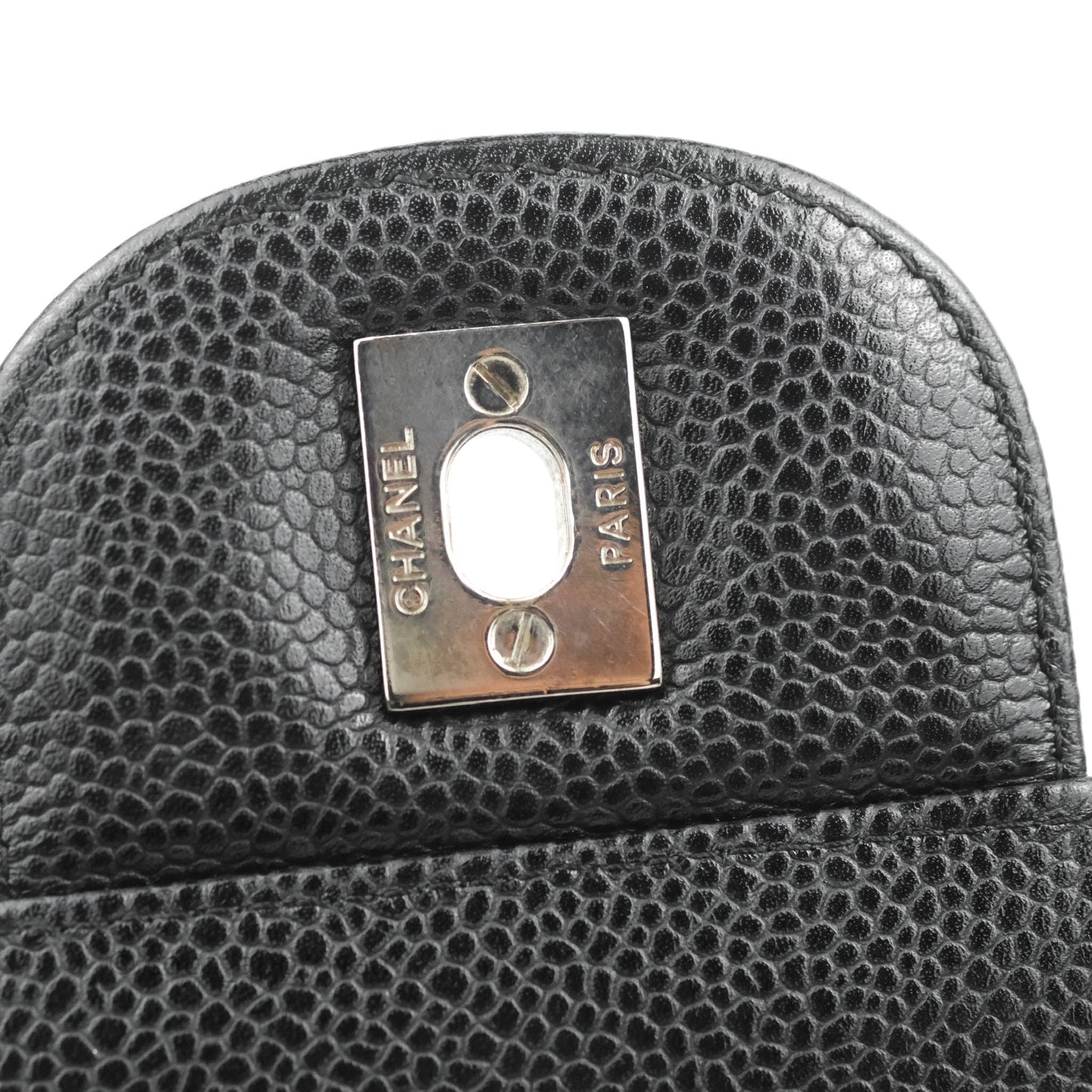 Chanel Quilted Maxi Double Flap Black Caviar Silver Hardware