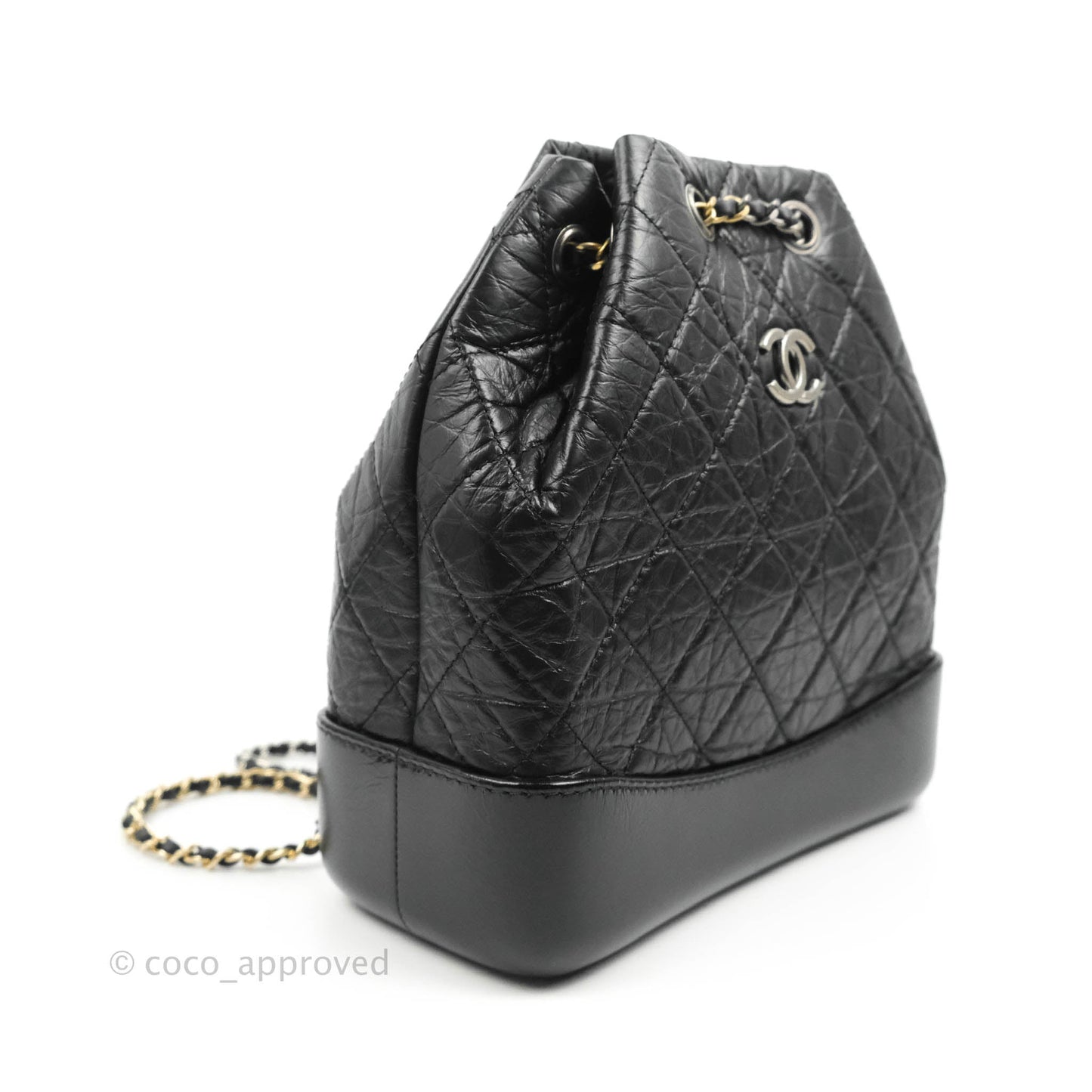 Chanel Small Gabrielle Backpack Black Aged Calfskin