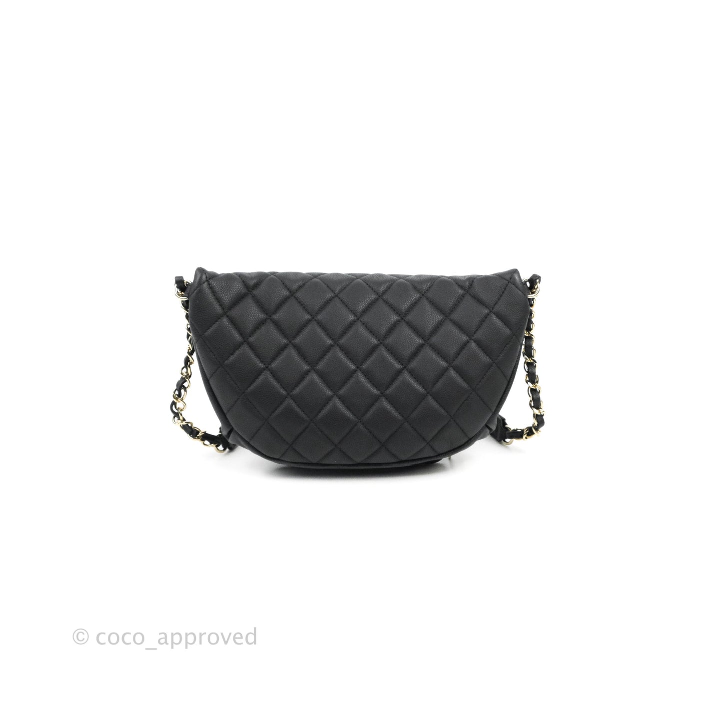 Chanel Quilted Business Affinity Waist Belt Bag Black Caviar Gold Hardware