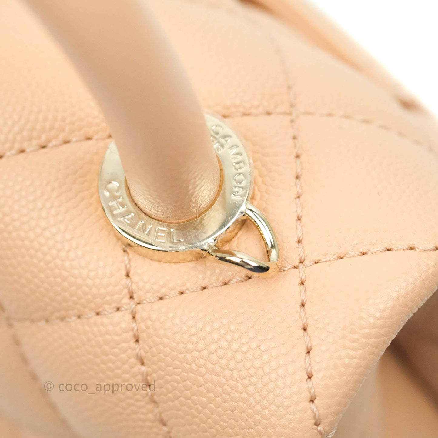 Chanel Mini Coco Handle Quilted Light Beige Pink Caviar Gold Hardware
