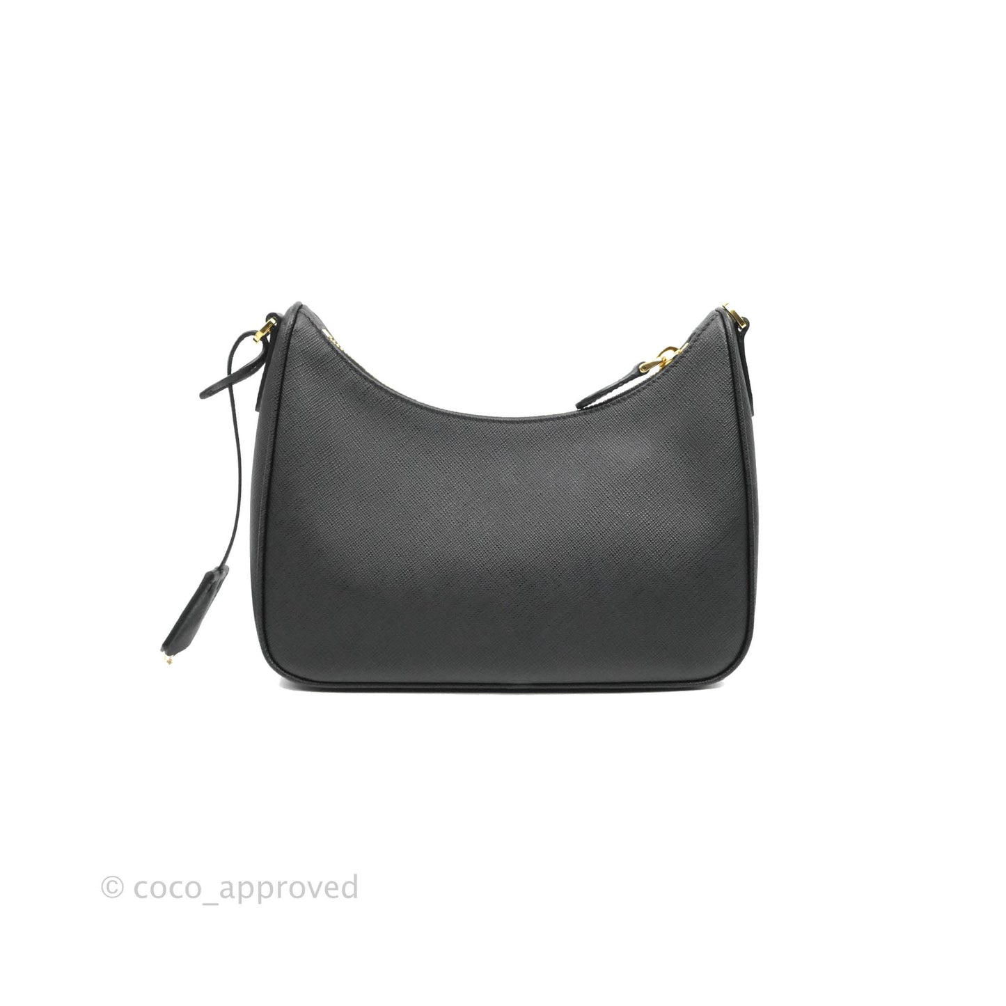 Prada Re-Edition 2005 Black Saffiano Leather Bag Gold Hardware